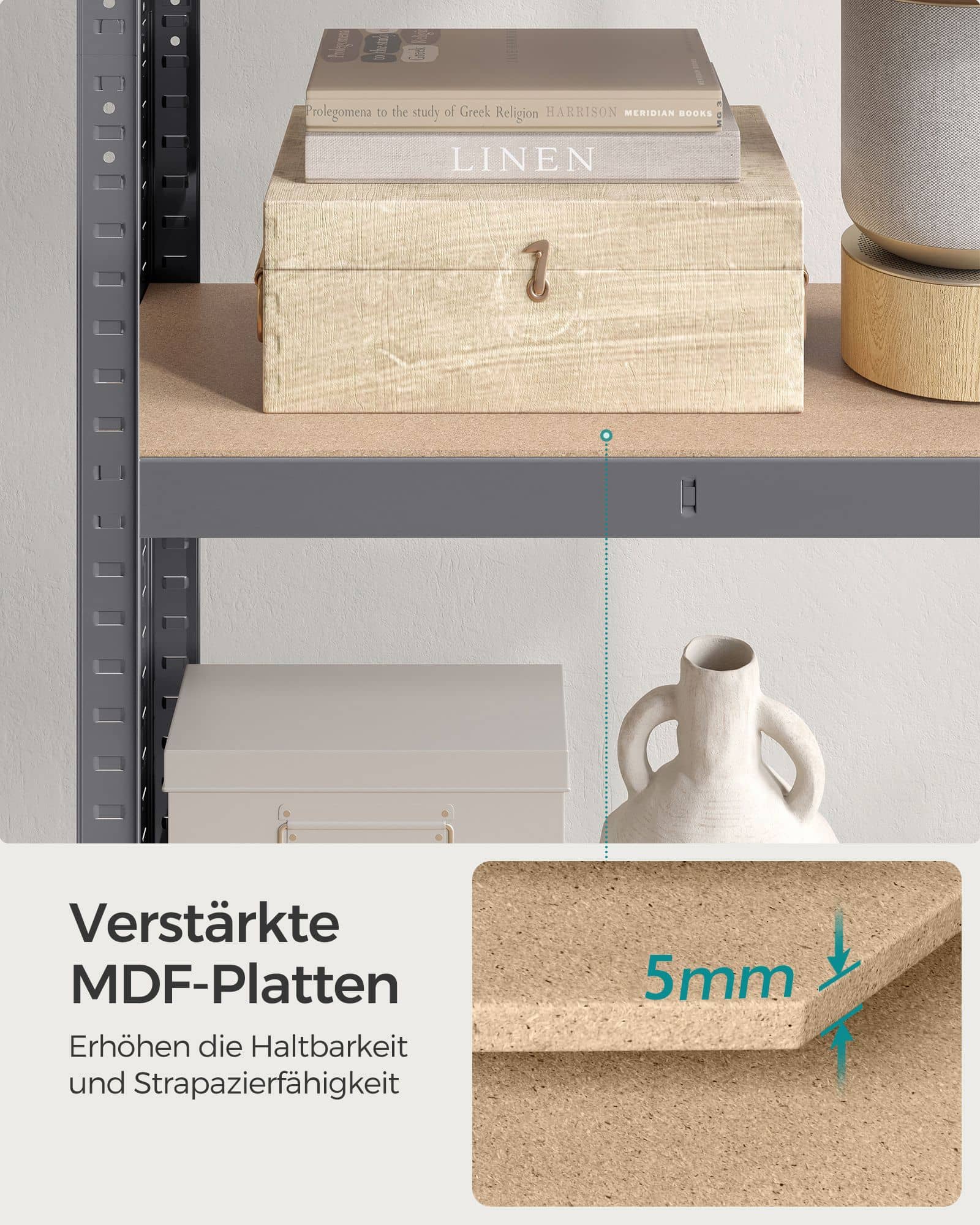 Schwerlastregal mit Stahlgestell und 4 verstellbaren Ablagen-GLR044G01 Schwerlastregal mit Stahlgestell und 4 verstellbaren Ablagen-GLR044G01