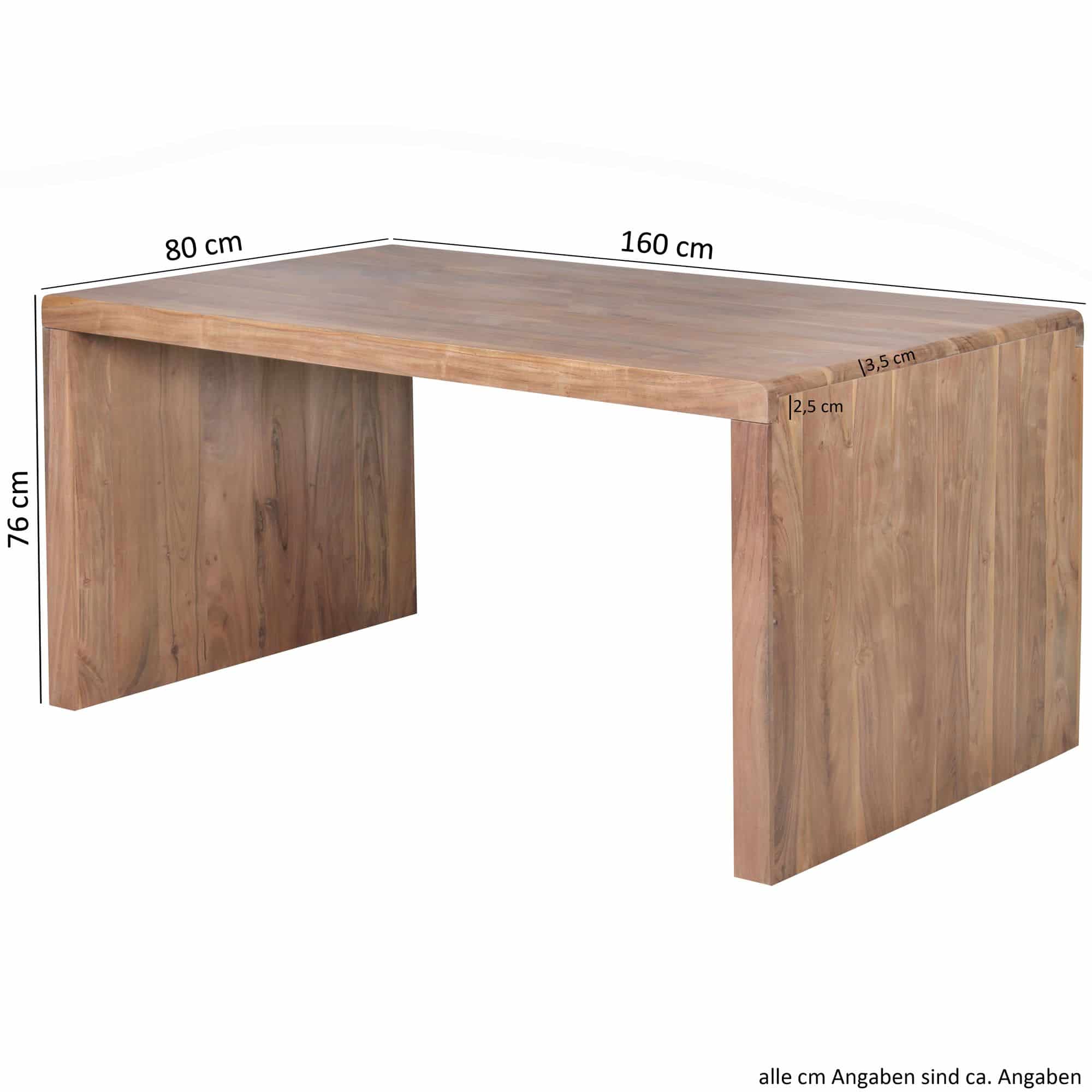 Schreibtisch BOHA Massiv-Holz Akazie Computertisch 160 cm breit Echtholz Design Ablage Büro-Tisch Landhaus-Stil Schreibtisch BOHA Massiv-Holz Akazie Computertisch 160 cm breit Echtholz Design Ablage Büro-Tisch Landhaus-Stil