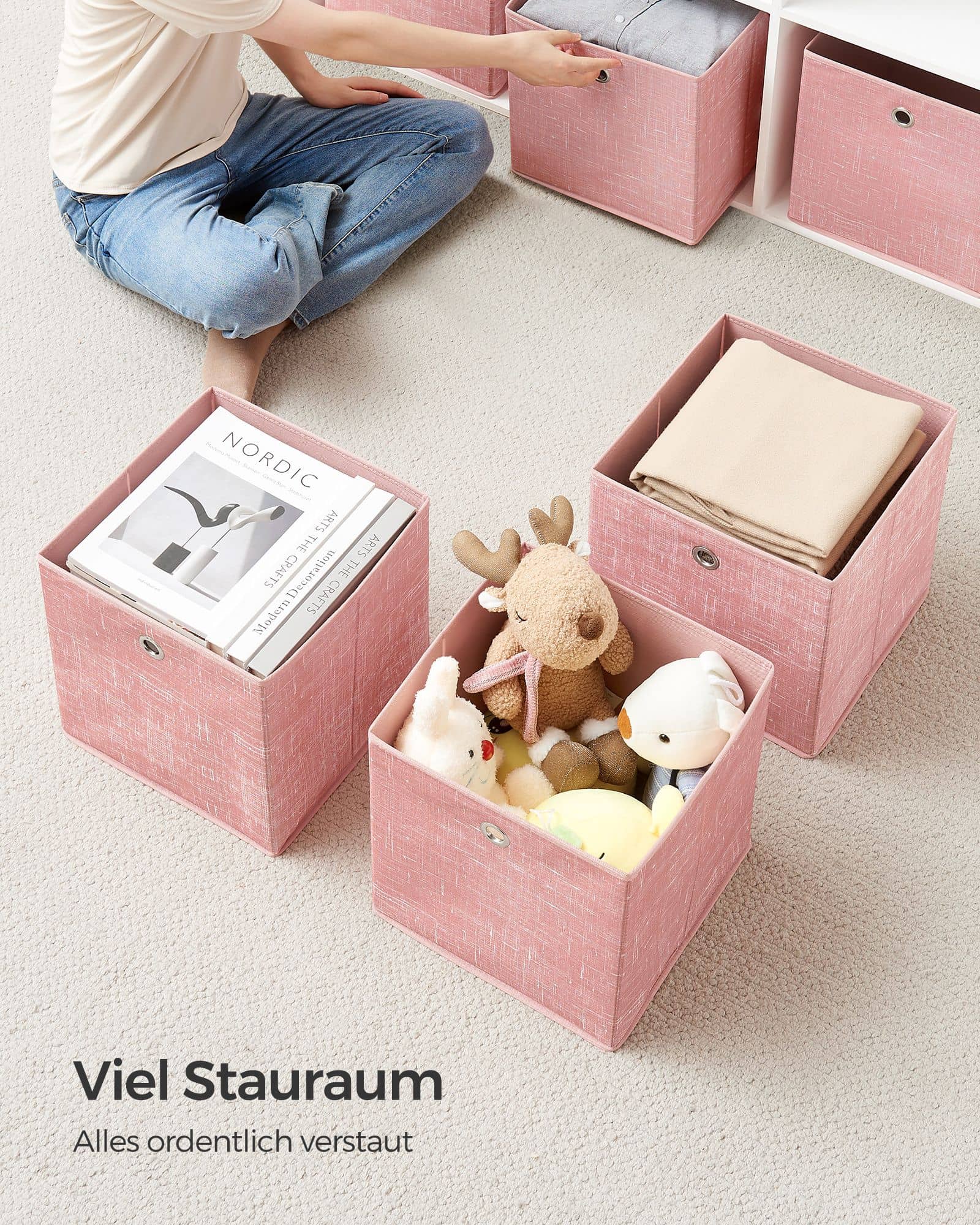 Aufbewahrungsbox 6er Set pastellrosa-RFB006R01