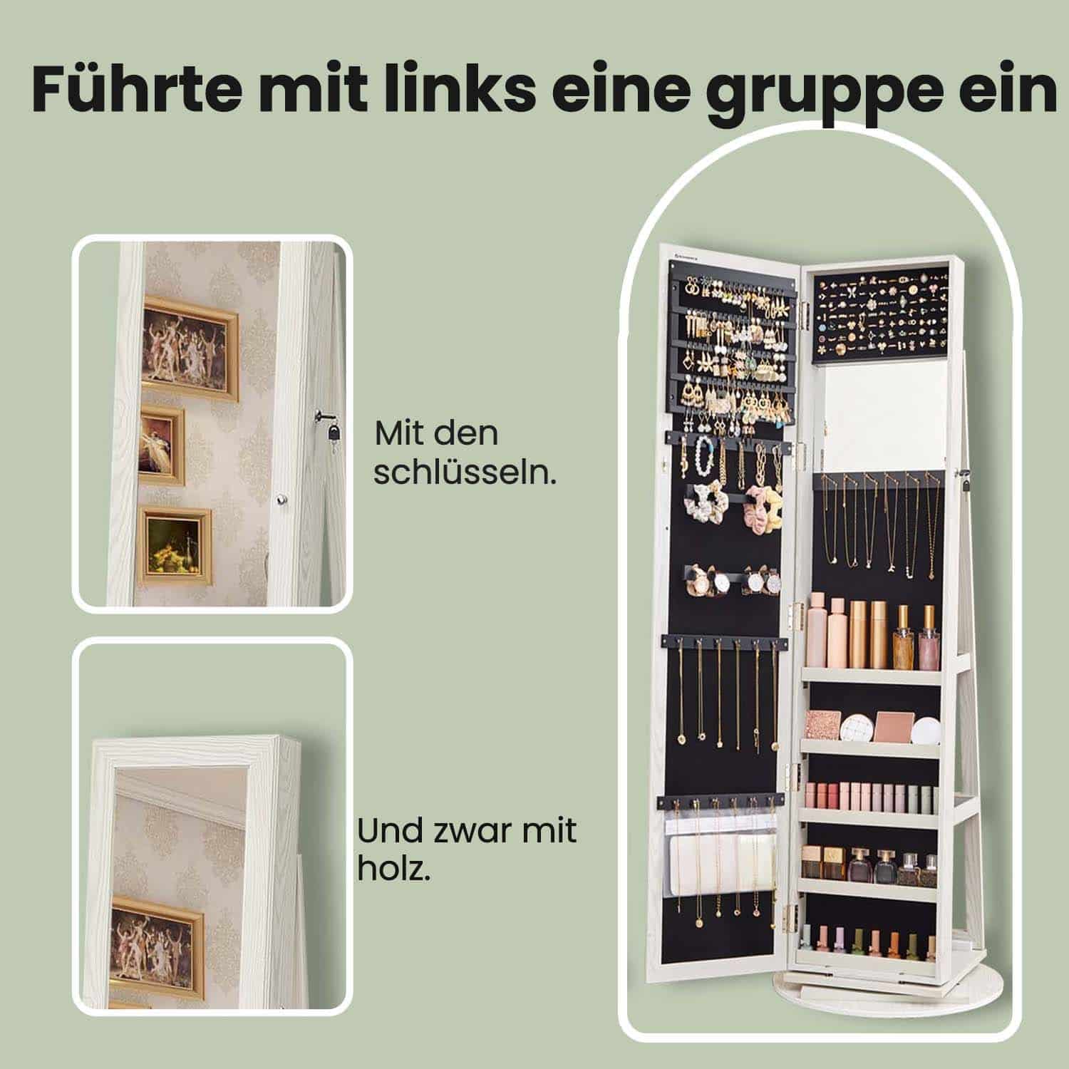 Schmuckschrank, Standspiegel, Spiegelschrank Schmuckschrank, Standspiegel, Spiegelschrank