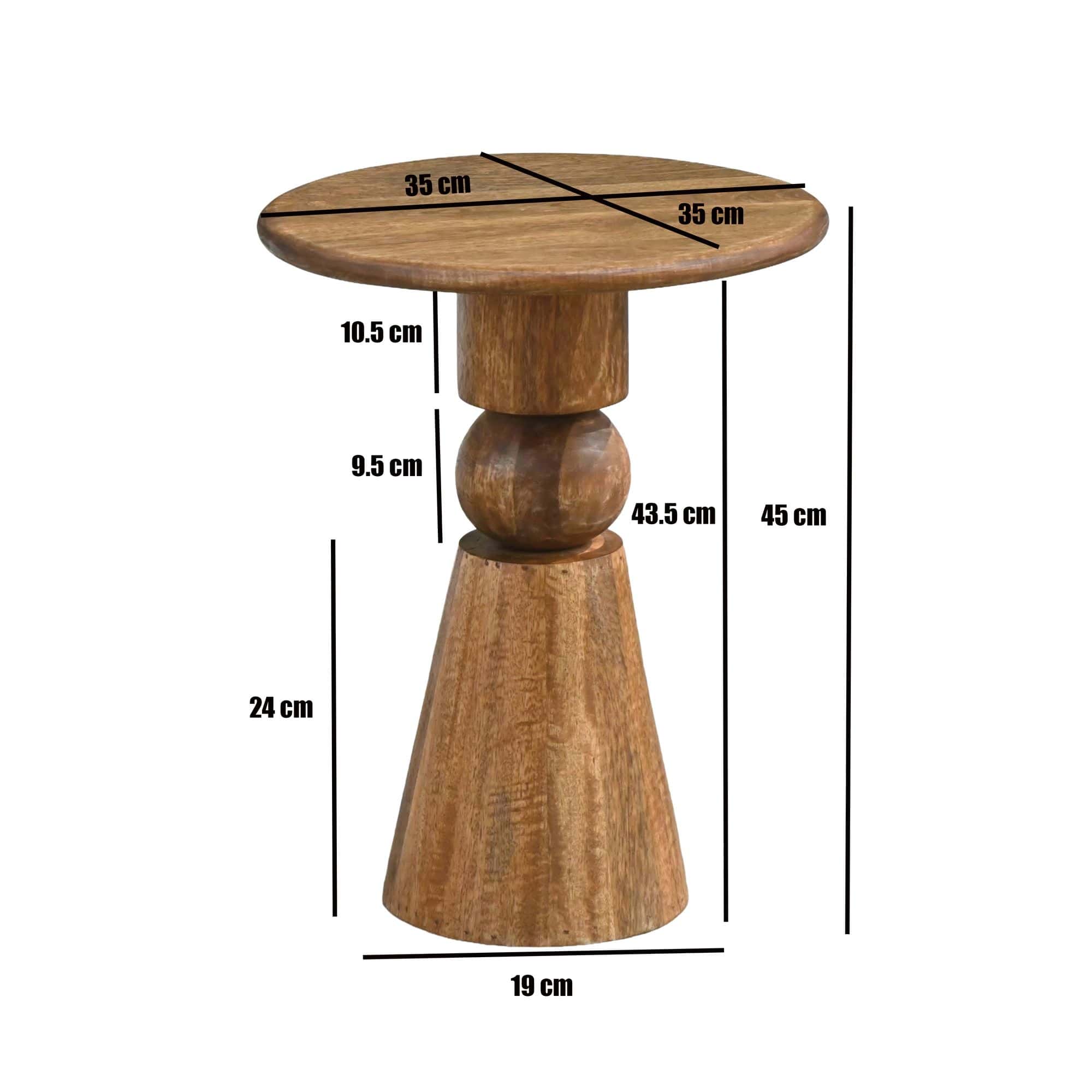 Beistelltisch Mango Massivholz Braun 35cm - Design Anstelltisch Holz - Runder Wohnzimmertisch Massiv - Loungetisch Couchtisch Natur Handmade Beistelltisch Mango Massivholz Braun 35cm - Design Anstelltisch Holz - Runder Wohnzimmertisch Massiv - Loungetisch Couchtisch Natur Handmade