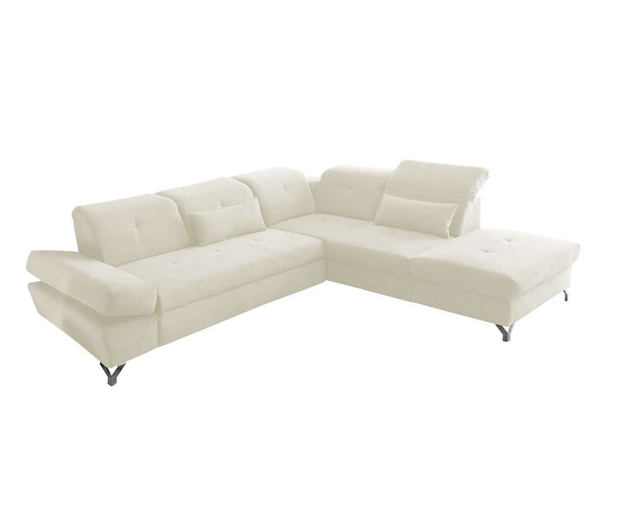 Ecksofa mit Schlaffunktion Melfi in silber – ED Exciting Design