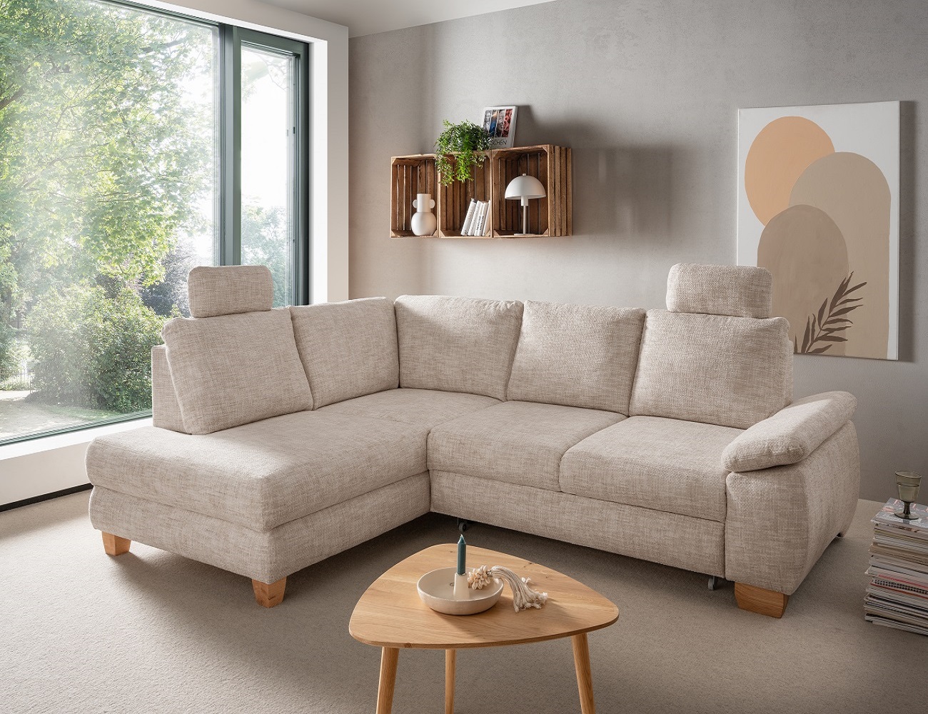 Positano Ecksofa mit Schlaffunktion und Bettkasten von Benformato
