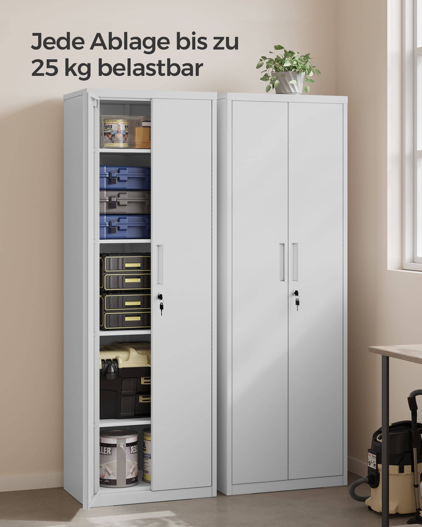 Aktenschrank mit Doppeltüren und 5 Ebenen Aktenschrank mit Doppeltüren und 5 Ebenen