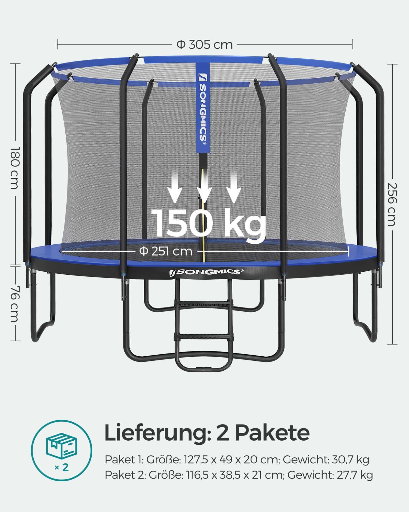 Trampolin 305 cm dunkelblau-B34STR103Q01 Trampolin 305 cm dunkelblau-B34STR103Q01