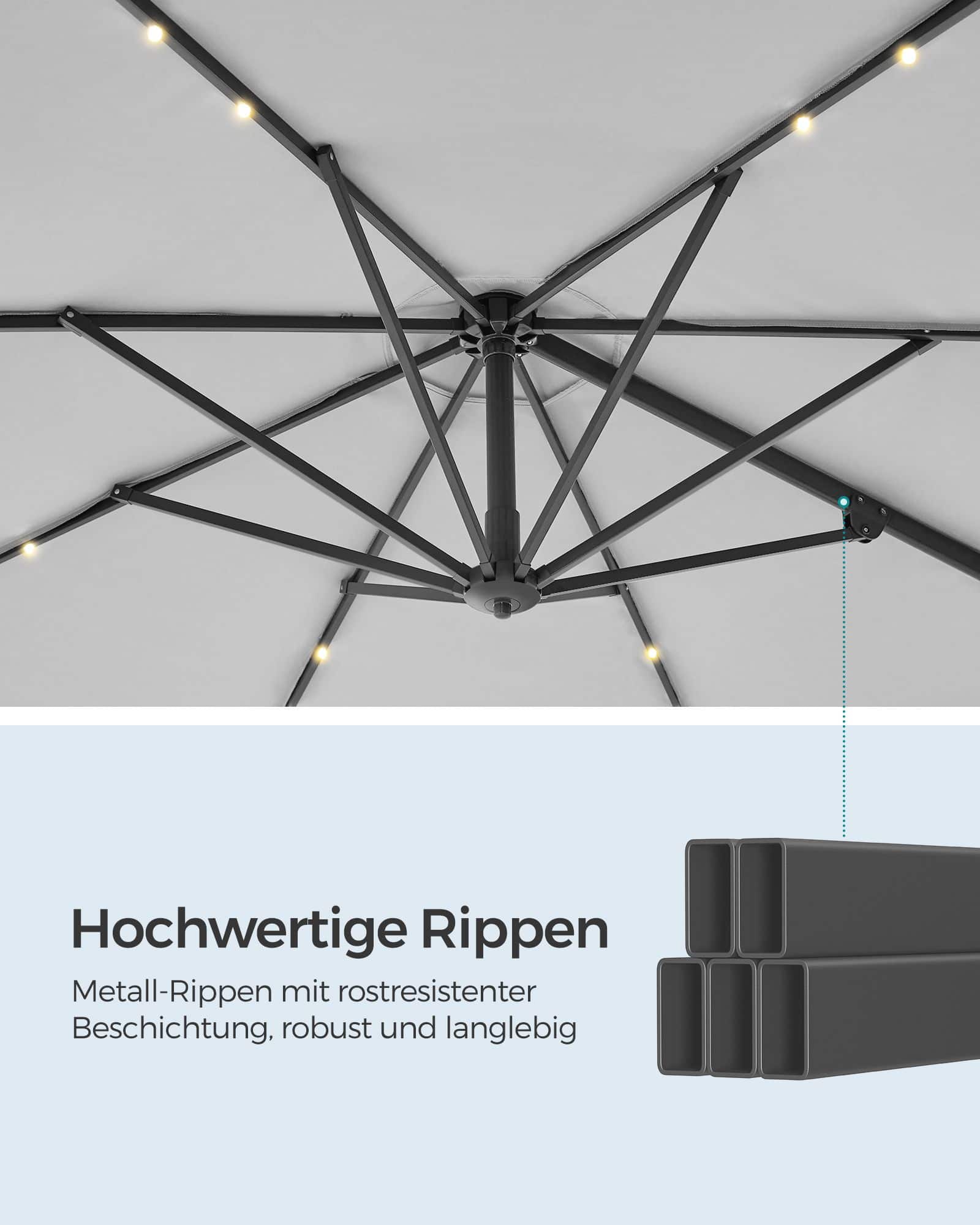 Ampelschirm drehbar mit Kurbel taubengrau Ampelschirm drehbar mit Kurbel taubengrau