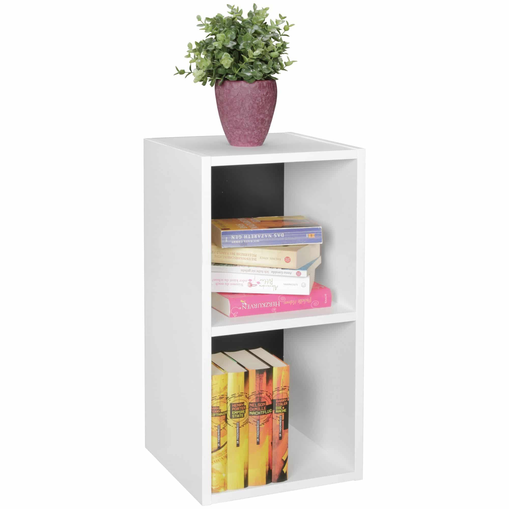 44718-WOHNLING-Standregal-KLARA-vorne-weiss-RueckwazD5v3IPYc4FCZ Standregal WL5.178 Holz 30x60x30 cm Modern Weiß Schwarz Regal Klein