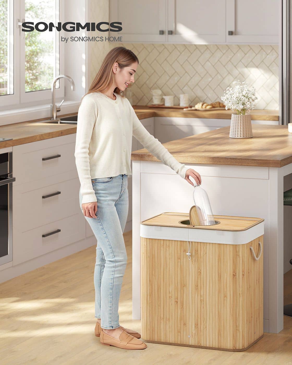 Pfandflaschen-Sammelbehälter 120 L mit Loch und Deckel