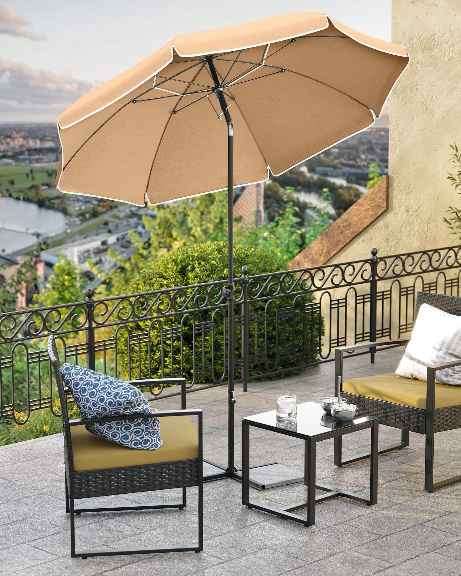 Sonnenschirm für Strand taupe Sonnenschirm für Strand taupe