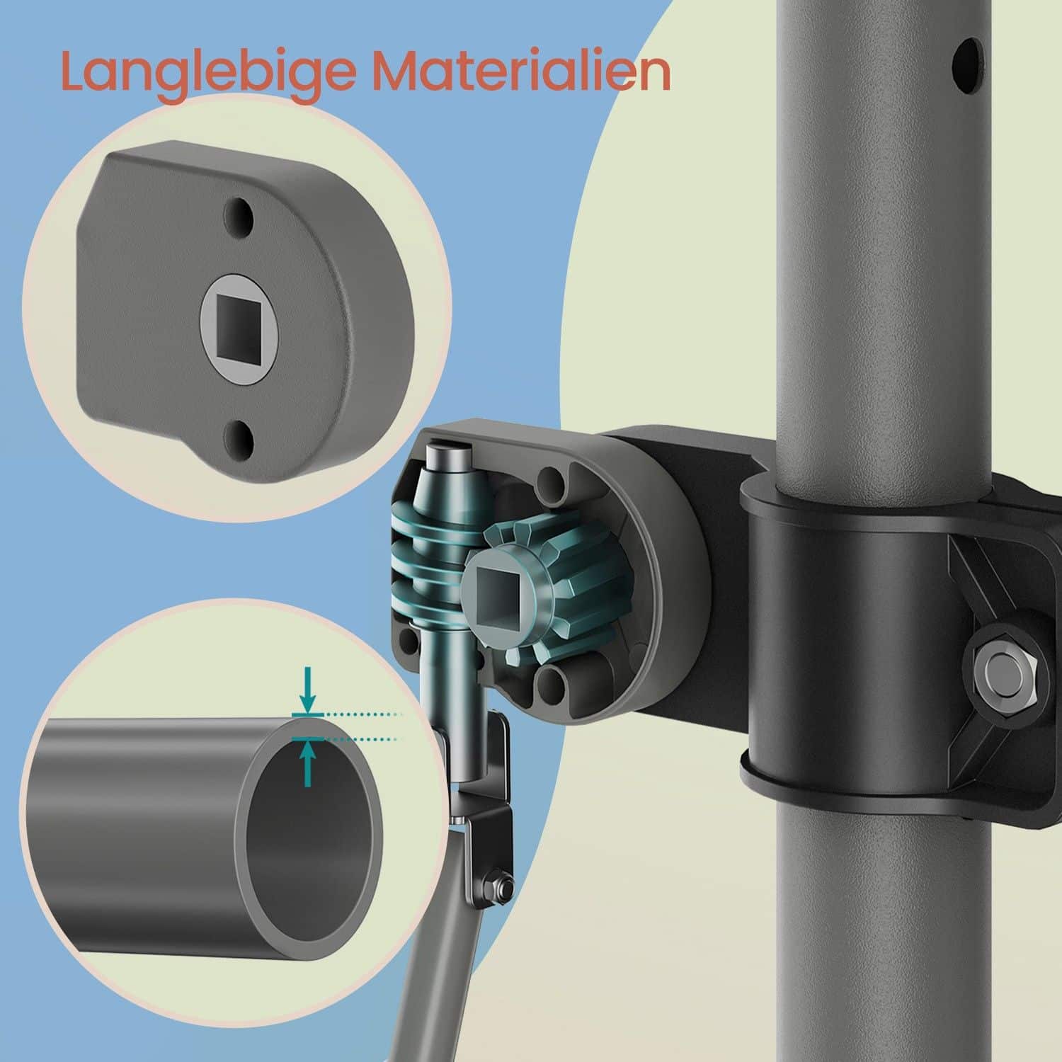 Klemmmarkise, Balkonmarkise, höhenverstellbar Klemmmarkise, Balkonmarkise, höhenverstellbar