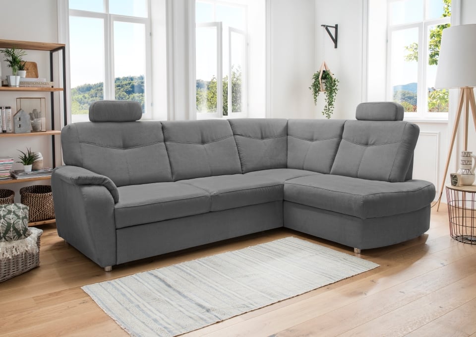 Stylisches Ecksofa Edna von Benformato mit Schlaffunktion und Bettkasten – Verschiedene Farben erhältlich