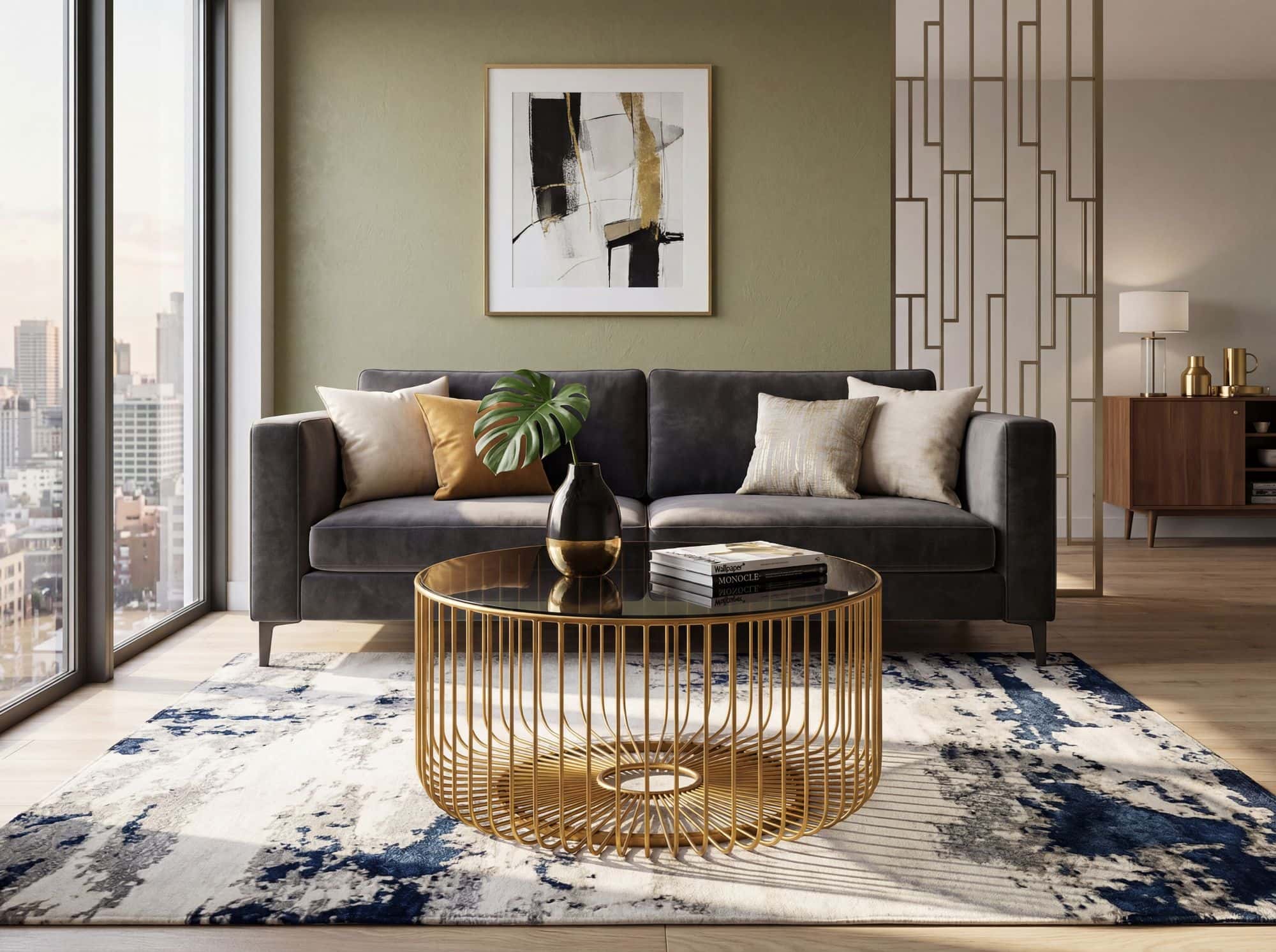 Couchtisch Glas Metall 60cm Gold Rund - Moderner Wohnzimmertisch - Design Sofatisch - Loungetisch mit Gittergestell - Runder Beistelltisch Handmade Couchtisch Glas Metall 60cm Gold Rund - Moderner Wohnzimmertisch - Design Sofatisch - Loungetisch mit Gittergestell - Runder Beistelltisch Handmade