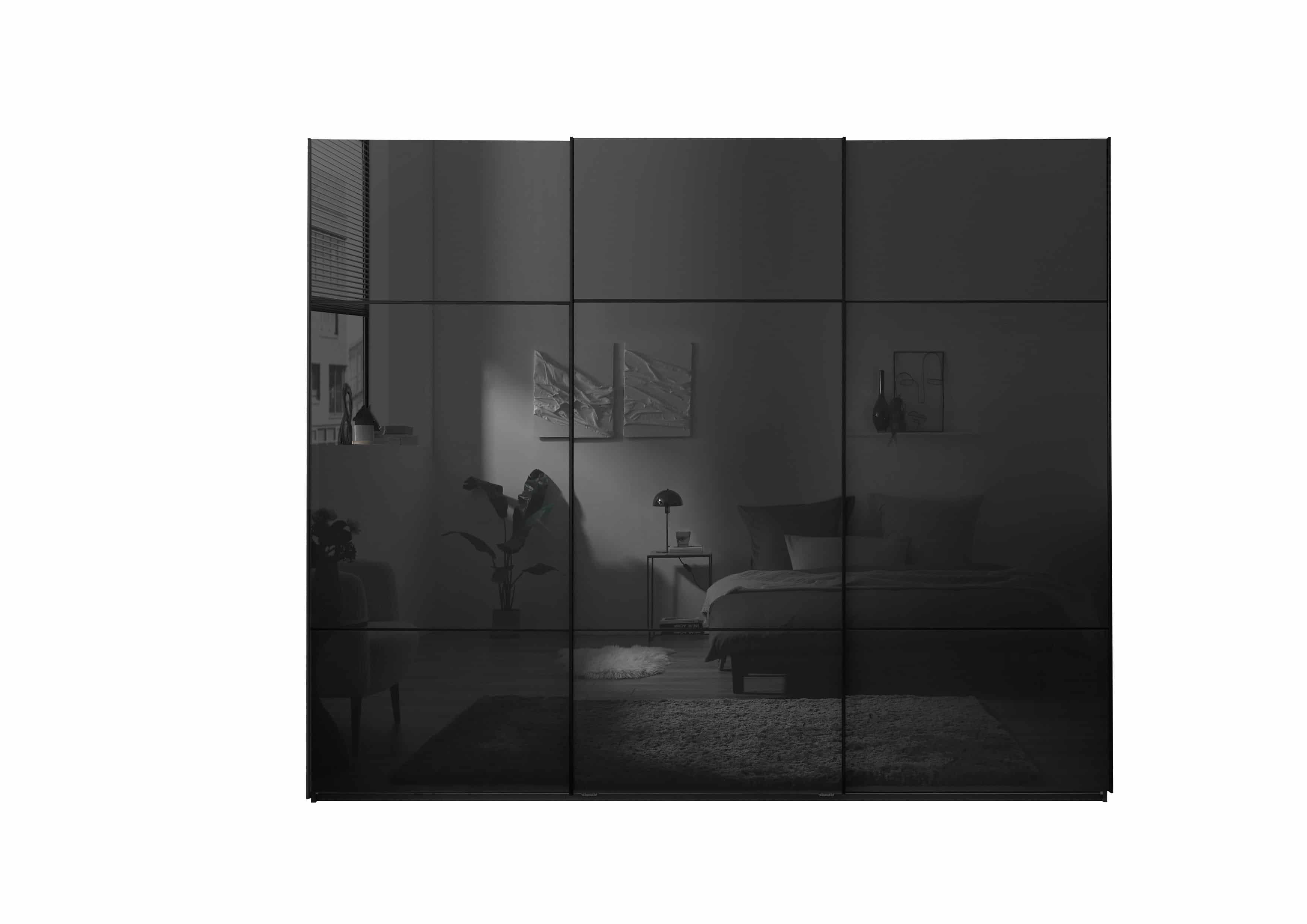 Kleiderschrank Minda mit Glastüren graphit - viel Stauraum & edles Design für Ihr Schlafzimmer Kleiderschrank Minda mit Glastüren graphit - viel Stauraum & edles Design für Ihr Schlafzimmer