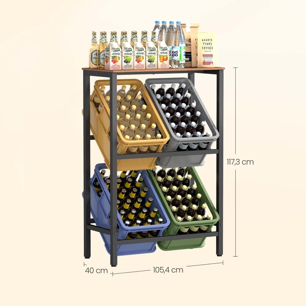 Getränkekistenregal, 2 Ebenen, für 4 Kisten