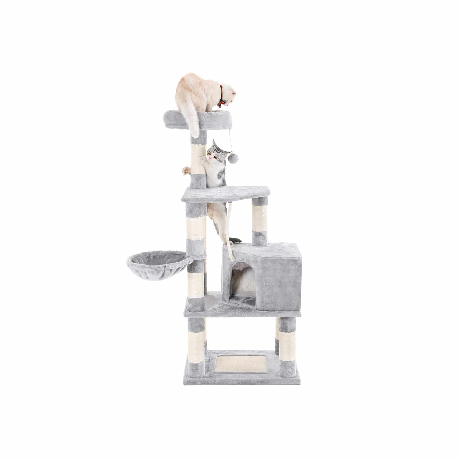 Kratzbaum mit hohem Turm 138 cm Grau-B34PCT60W