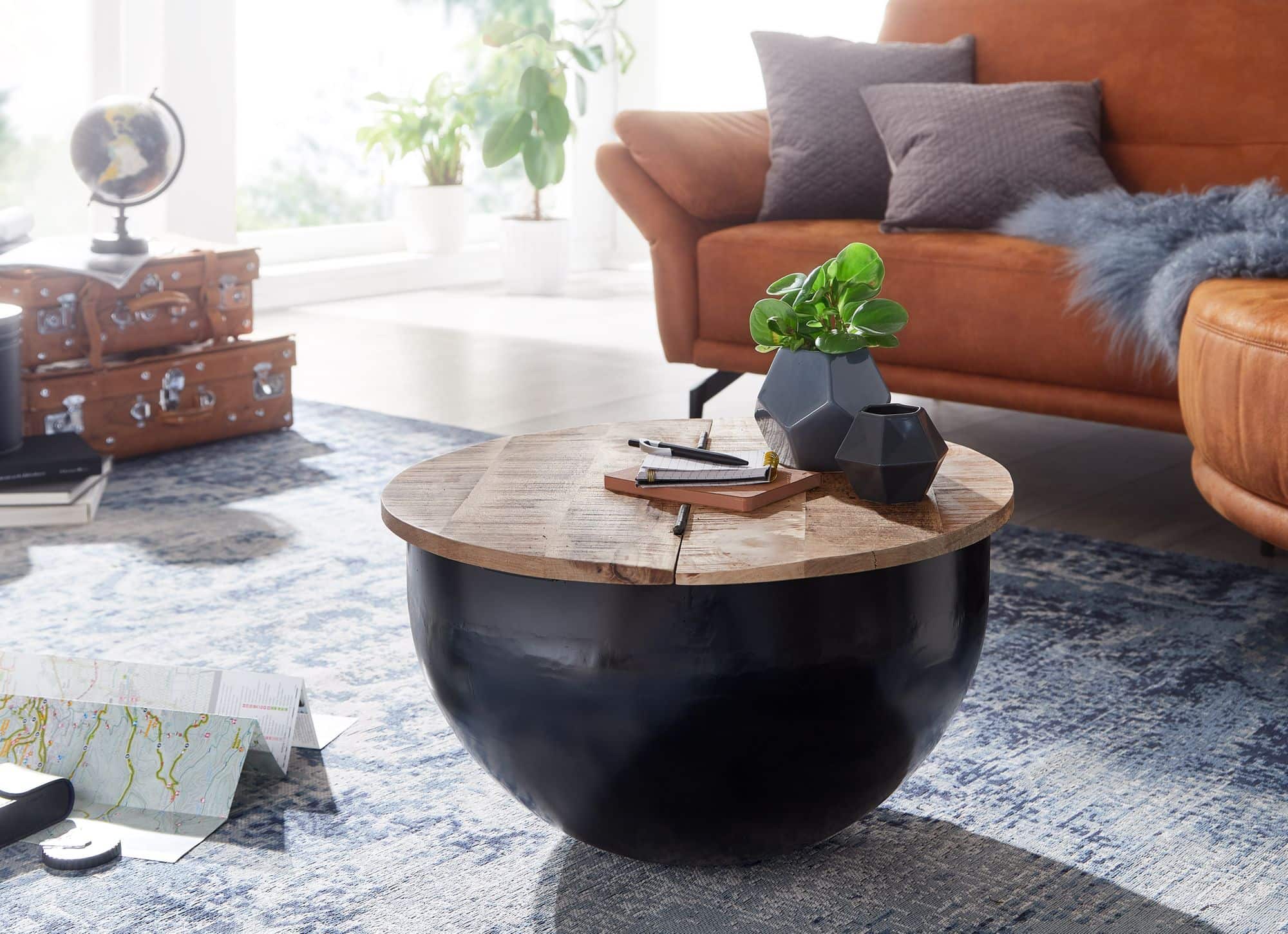 57884-WOHNLING-Couchtisch-60x60x36-cm-Mango-Holz-WL6-323-WL6-323_3 Couchtisch Mango Massivholz Metall 60x34x60 cm Industrial Style Rund