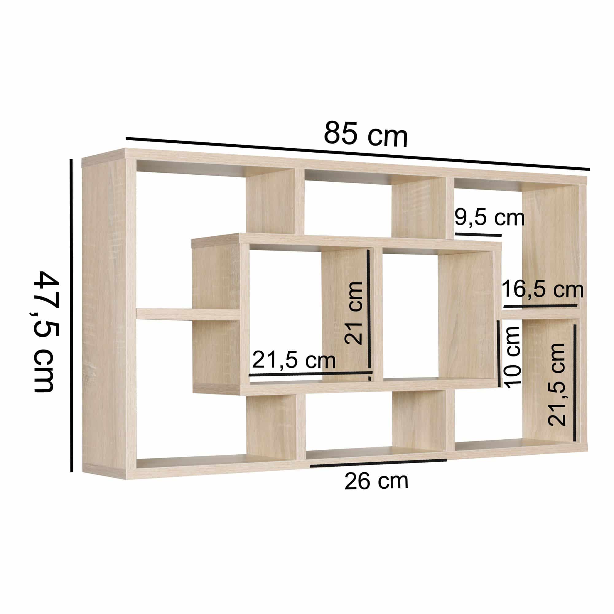 44698-WOHNLING-Wandregal-ALEX-sonoma-WL5-168-WL5-_1 Wandregal PAOLA sonoma 85 x 47,5 x 16 cm MDF-Holz Hängeregal modern