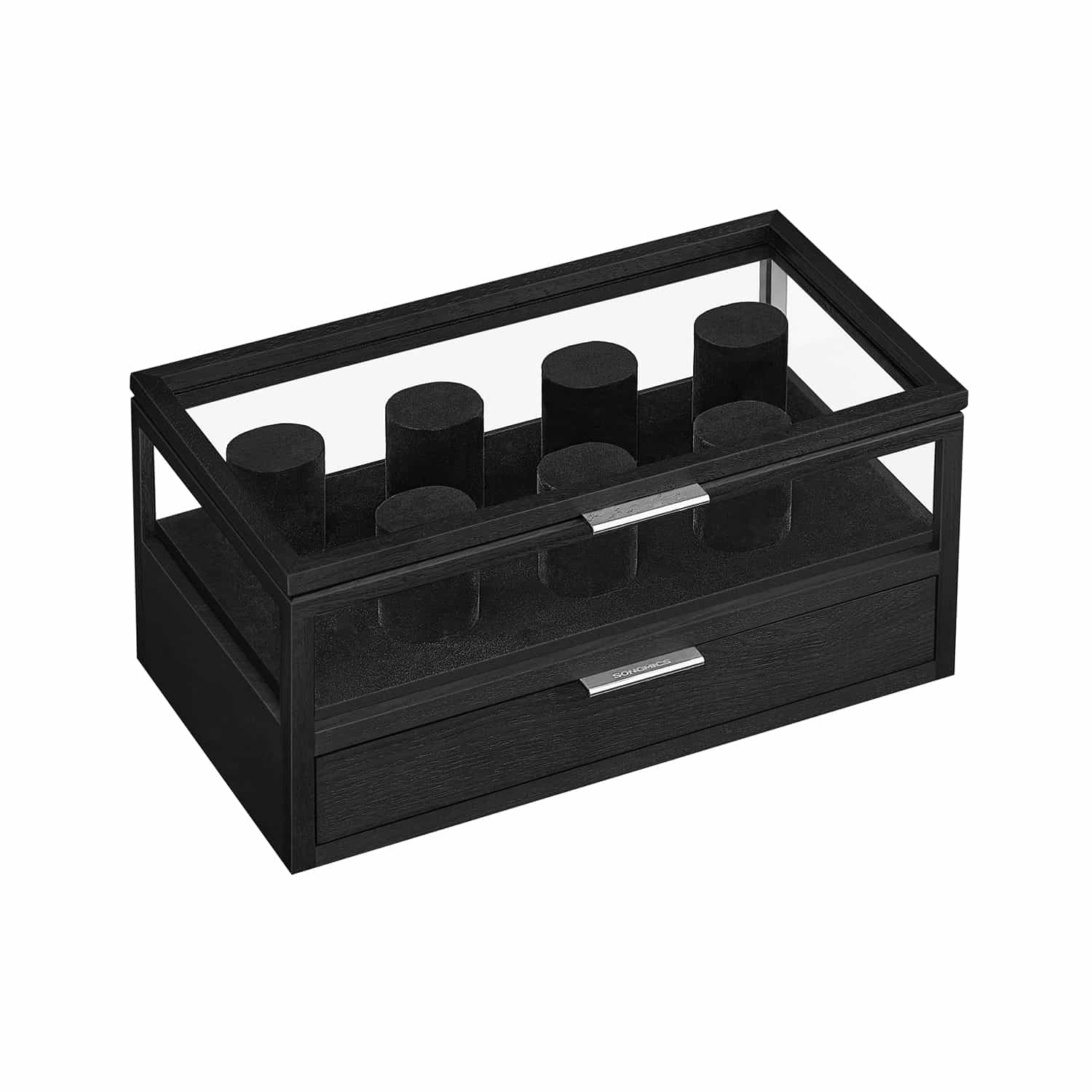Uhrenbox mit Acryl-Deckel und 7 Uhrenkissen Uhrenbox mit Acryl-Deckel und 7 Uhrenkissen