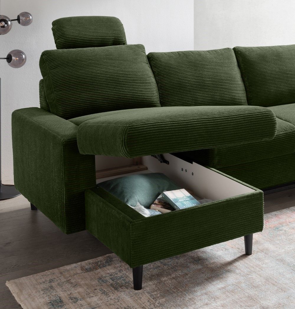 Wohnlandschaft Passo Cord mit Schlaffunktion – Benformato Wohnlandschaft Passo Cord mit Schlaffunktion – Benformato