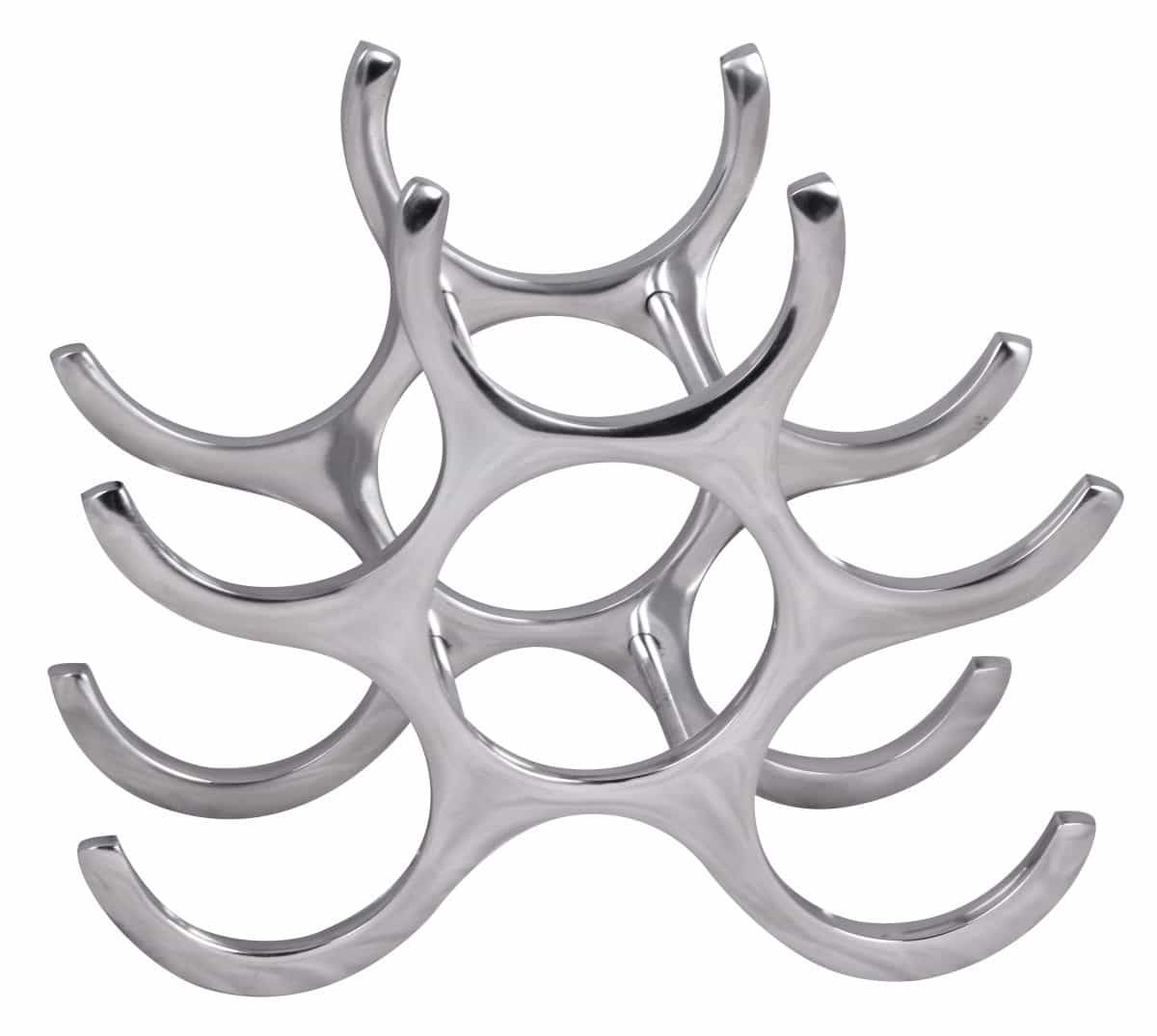 32597-Wohnling-Flame-6-Flaschen-Weinregal-Aluminium-si_32PQKhz0YpVX6y Design Aluminium Weinregal 6 Flaschen in Silber 29x24x14 cm