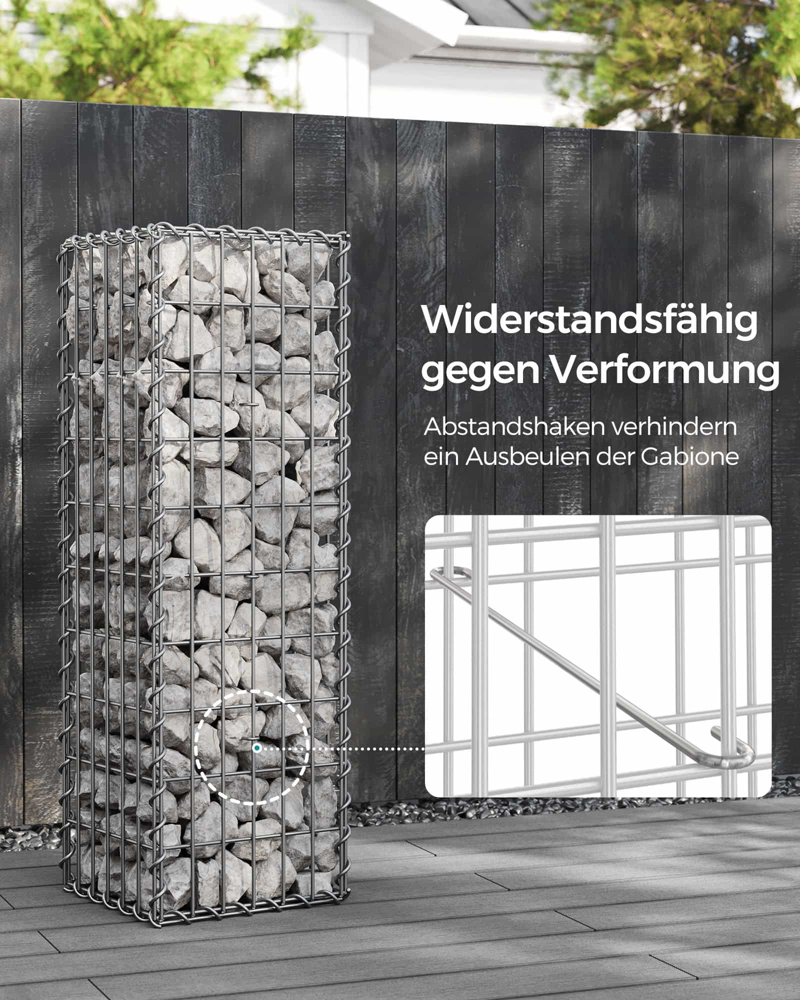 Gabionenkörbe 5er Set mit 5 x 10 cm Maschenweite silber-B34GGB533V1 Gabionenkörbe 5er Set mit 5 x 10 cm Maschenweite silber-B34GGB533V1