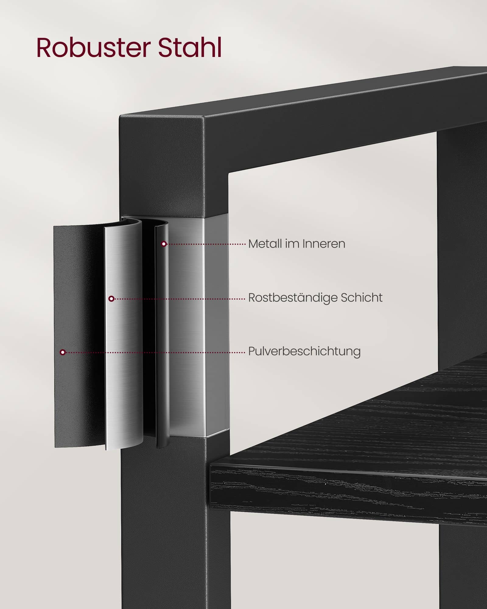 Bücherregal mit 6 Ebenen und Stahlrahmen-LLS062B56 Bücherregal mit 6 Ebenen und Stahlrahmen-LLS062B56