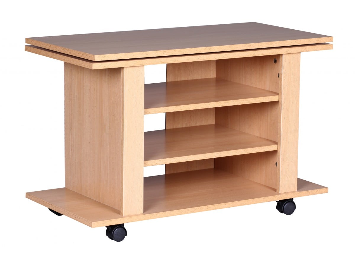 TV HiFi Bank OREGON Buche Fernsehtisch drehbar & rollbar 75 x 38 x 51 cm TV HiFi Bank OREGON Buche Fernsehtisch drehbar & rollbar 75 x 38 x 51 cm