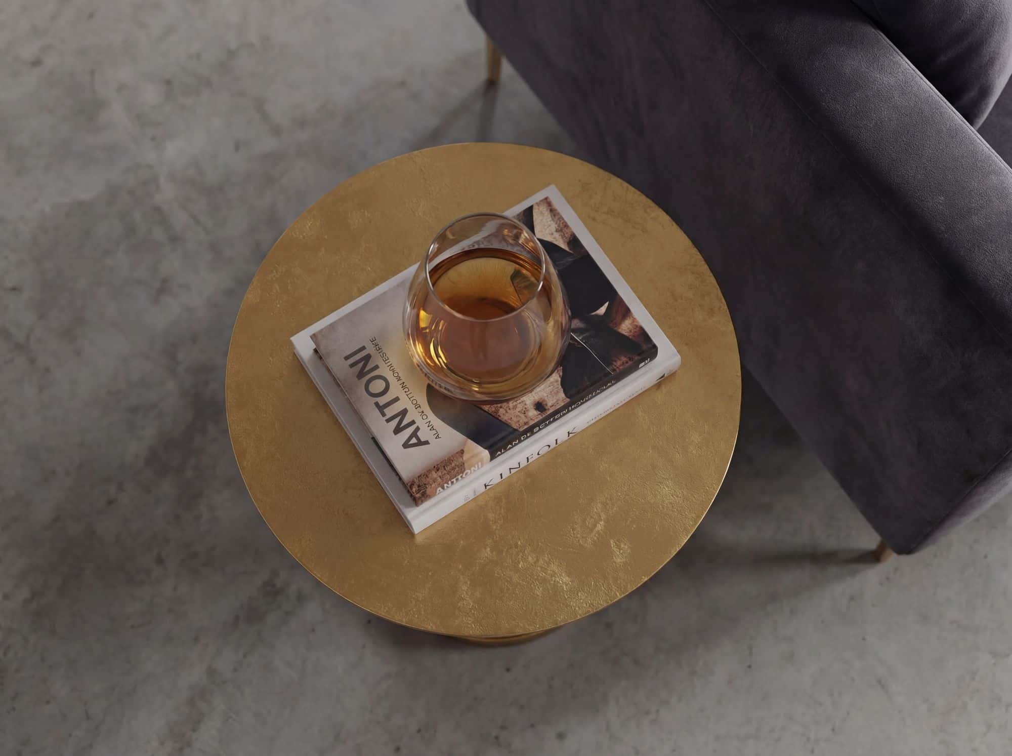 Beistelltisch Aluminium 44cm Rund Gold - Design Metalltisch - Extravaganter Wohnzimmertisch - Moderner Couchtisch Metall - Edler Anstelltisch Handmade Beistelltisch Aluminium 44cm Rund Gold - Design Metalltisch - Extravaganter Wohnzimmertisch - Moderner Couchtisch Metall - Edler Anstelltisch Handmade