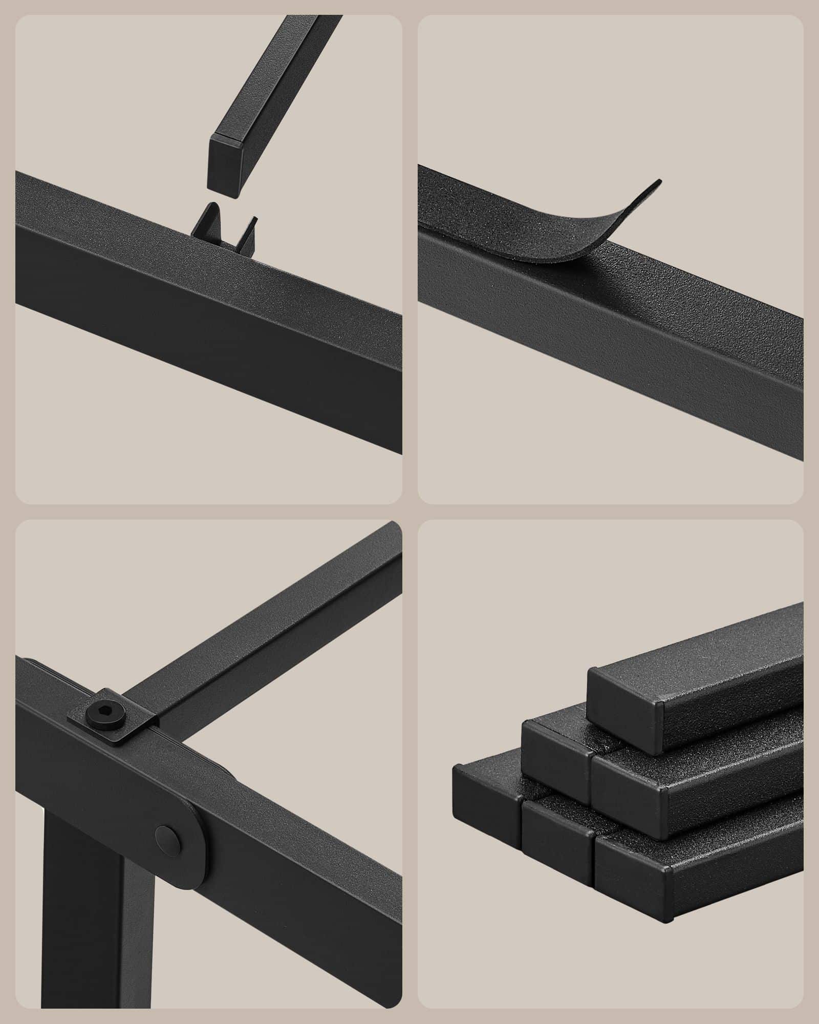 Doppelbettgestell aus Metall 140 x 190 cm mit Aufbewahrungsregalen
