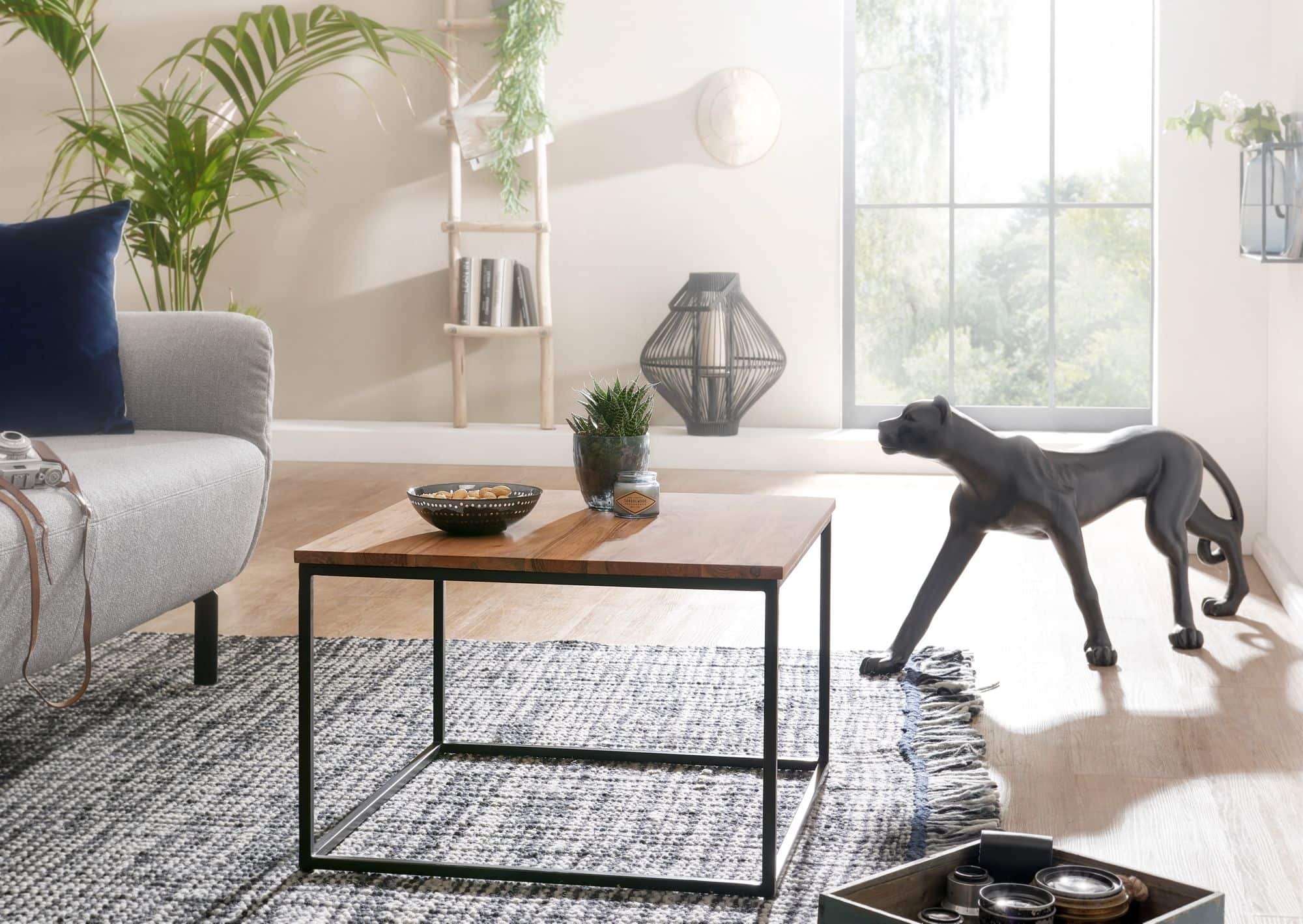 60532-Wohnling-Couchtisch-Akazie-60-x-60-x-40-cm-WL6-361-WL6-361_5 Couchtisch 60x60x41 cm Massivholz Metall Sofatisch Wohnzimmertisch Akazie