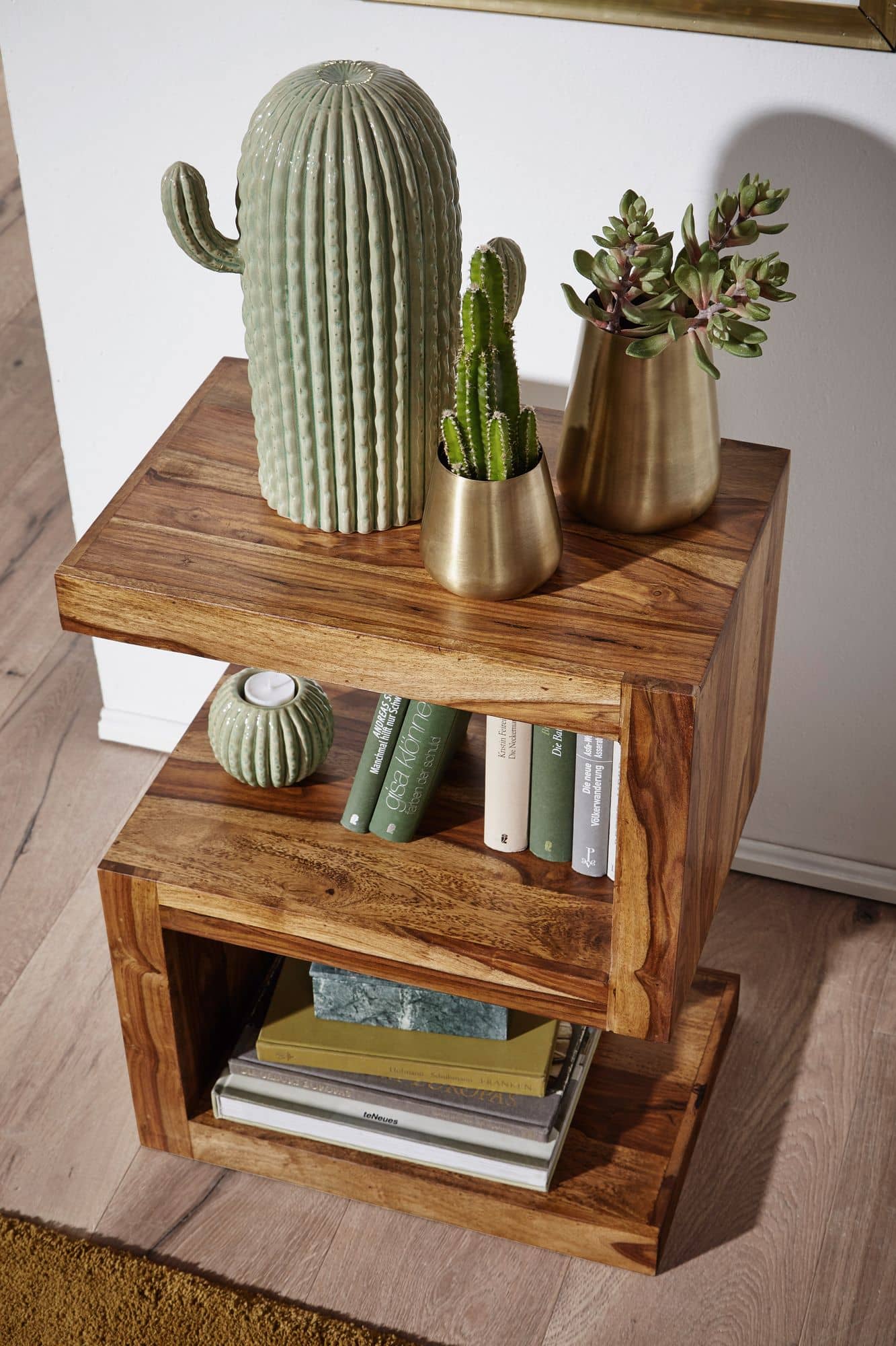 Beistelltisch MUMBAI Massivholz Sheesham S Cube 60cm hoch Wohnzimmer-Tisch Design braun Landhaus-Stil Couchtisch Beistelltisch MUMBAI Massivholz Sheesham S Cube 60cm hoch Wohnzimmer-Tisch Design braun Landhaus-Stil Couchtisch