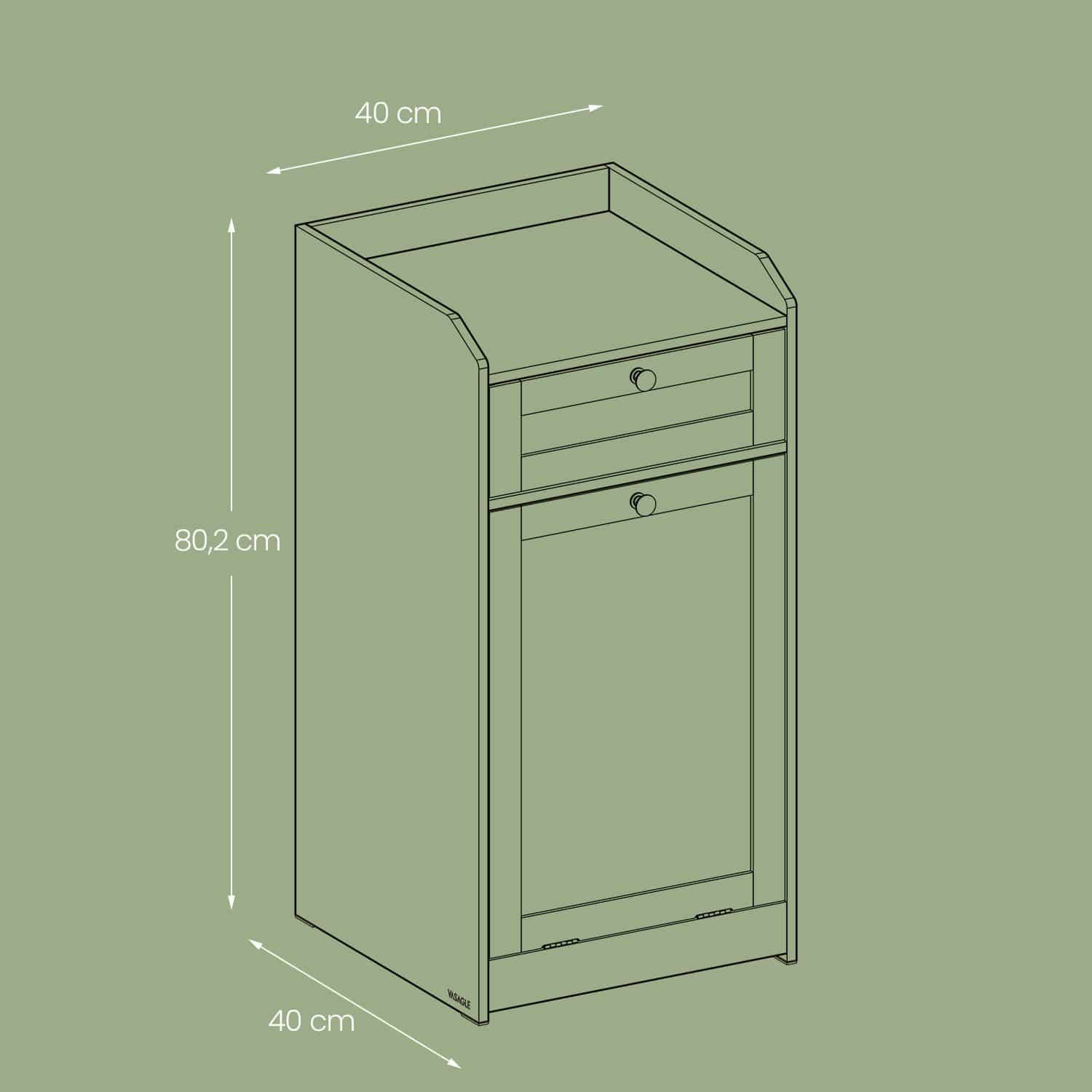 Badezimmerschrank mit Wäschekorb 40 x 40 x 80,2 cm Badezimmerschrank mit Wäschekorb 40 x 40 x 80,2 cm