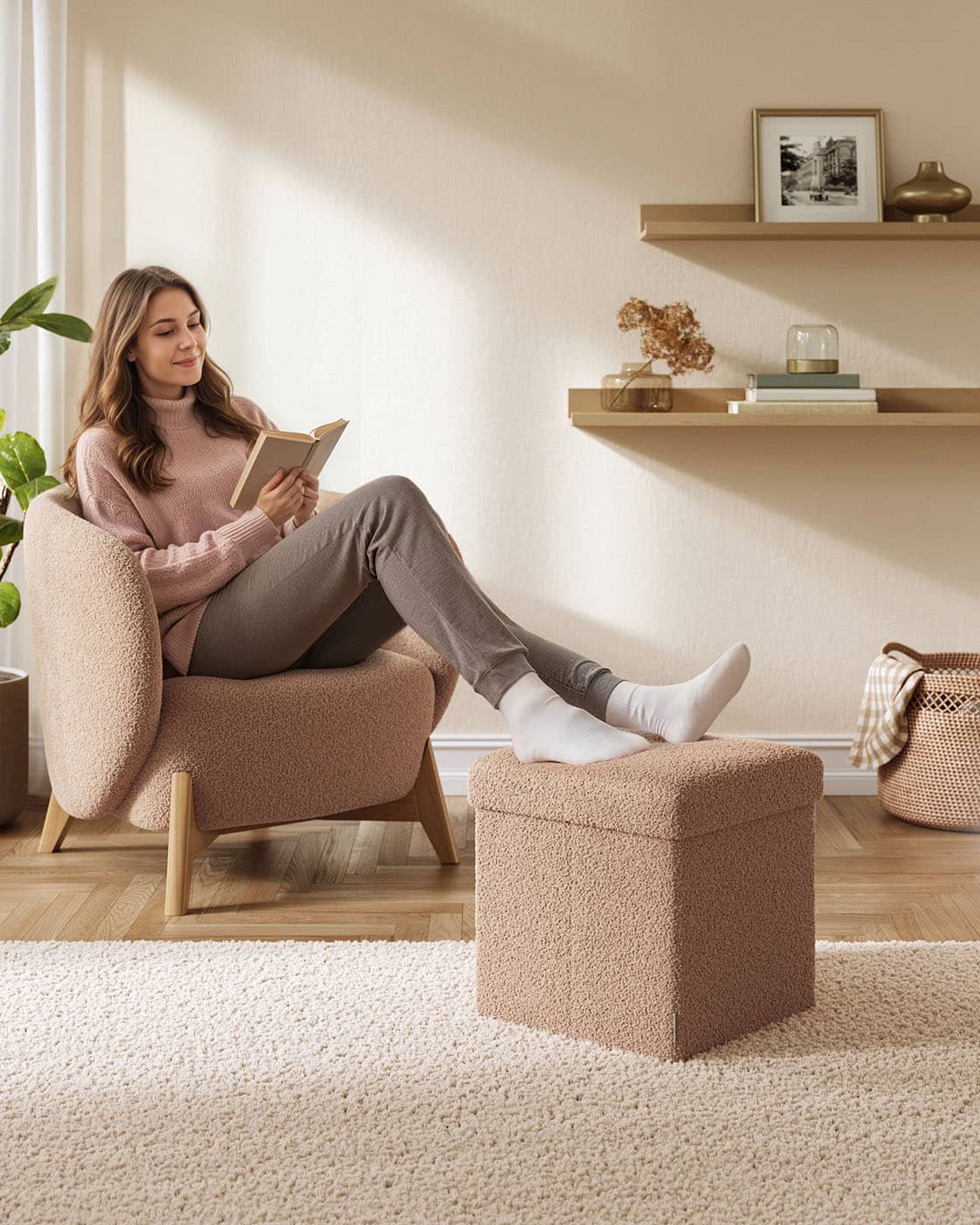 Hocker mit Stauraum 38 x 38 x 38 cm kamelbraun Hocker mit Stauraum 38 x 38 x 38 cm kamelbraun