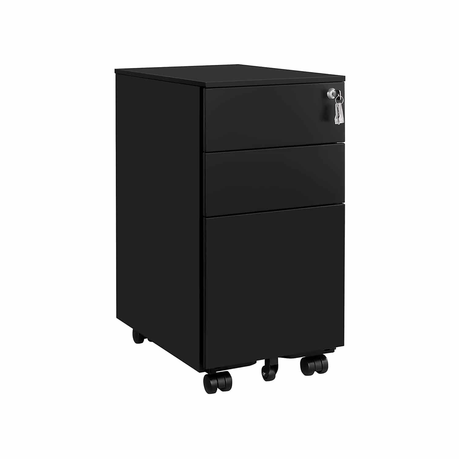 Rollcontainer mit Rollen und Schloss schwarz-B34OFC031B01 Rollcontainer mit Rollen und Schloss schwarz-B34OFC031B01