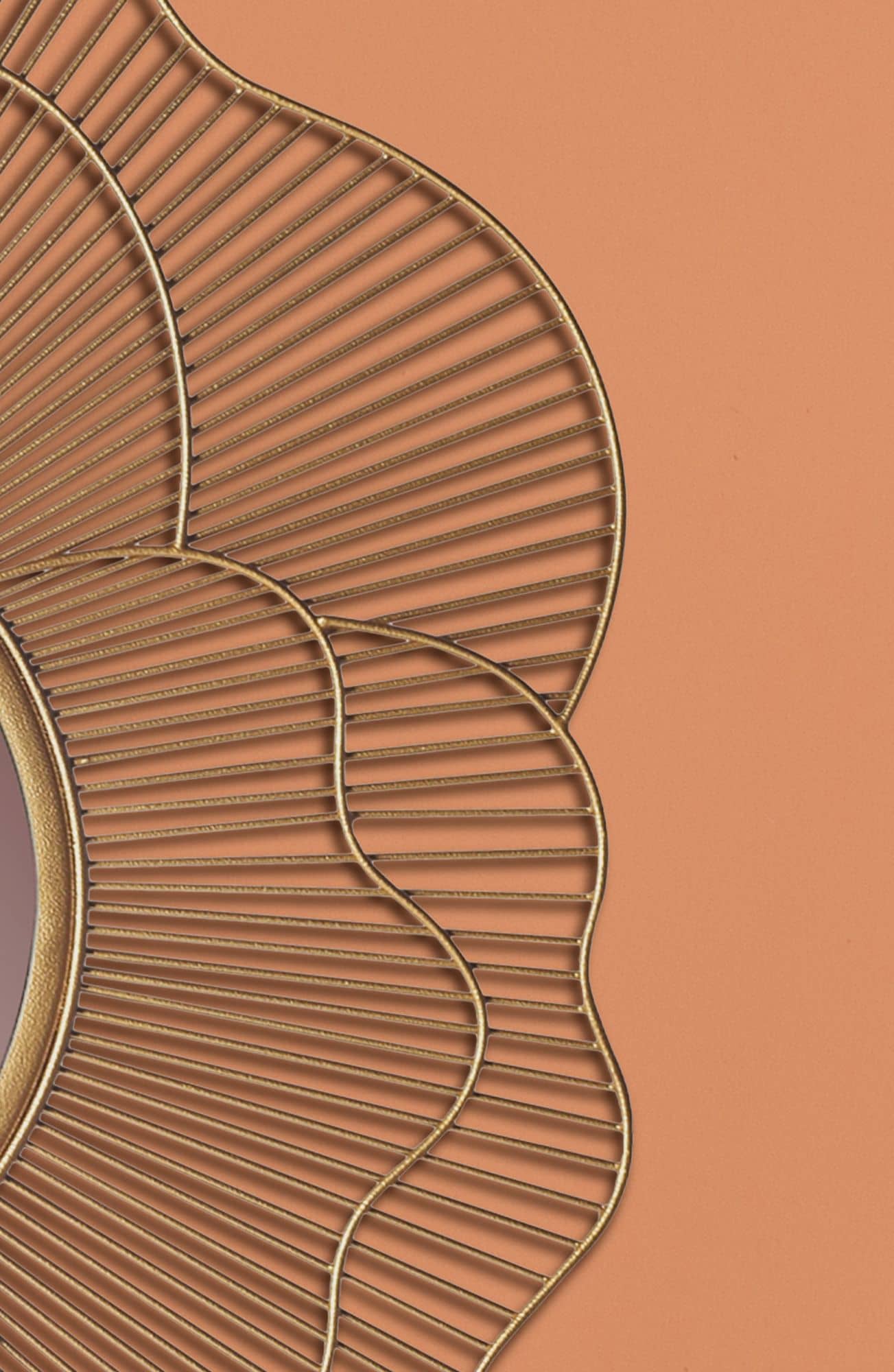 Wandspiegel Rose 77 cm Metall Design Hängespiegel Gold Wandspiegel Rose 77 cm Metall Design Hängespiegel Gold
