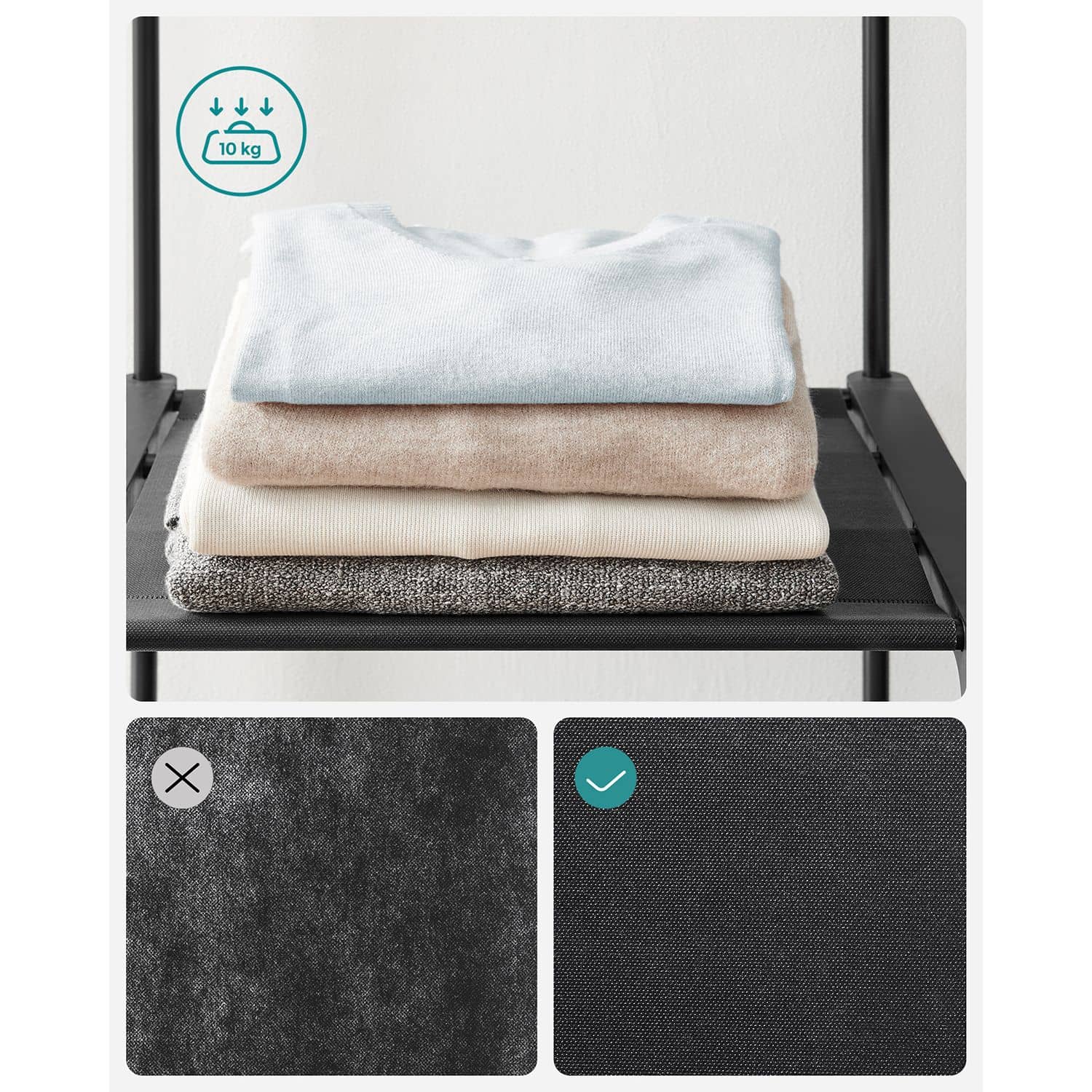 Offener Kleiderschrank mit 4 Hängefächern Offener Kleiderschrank mit 4 Hängefächern