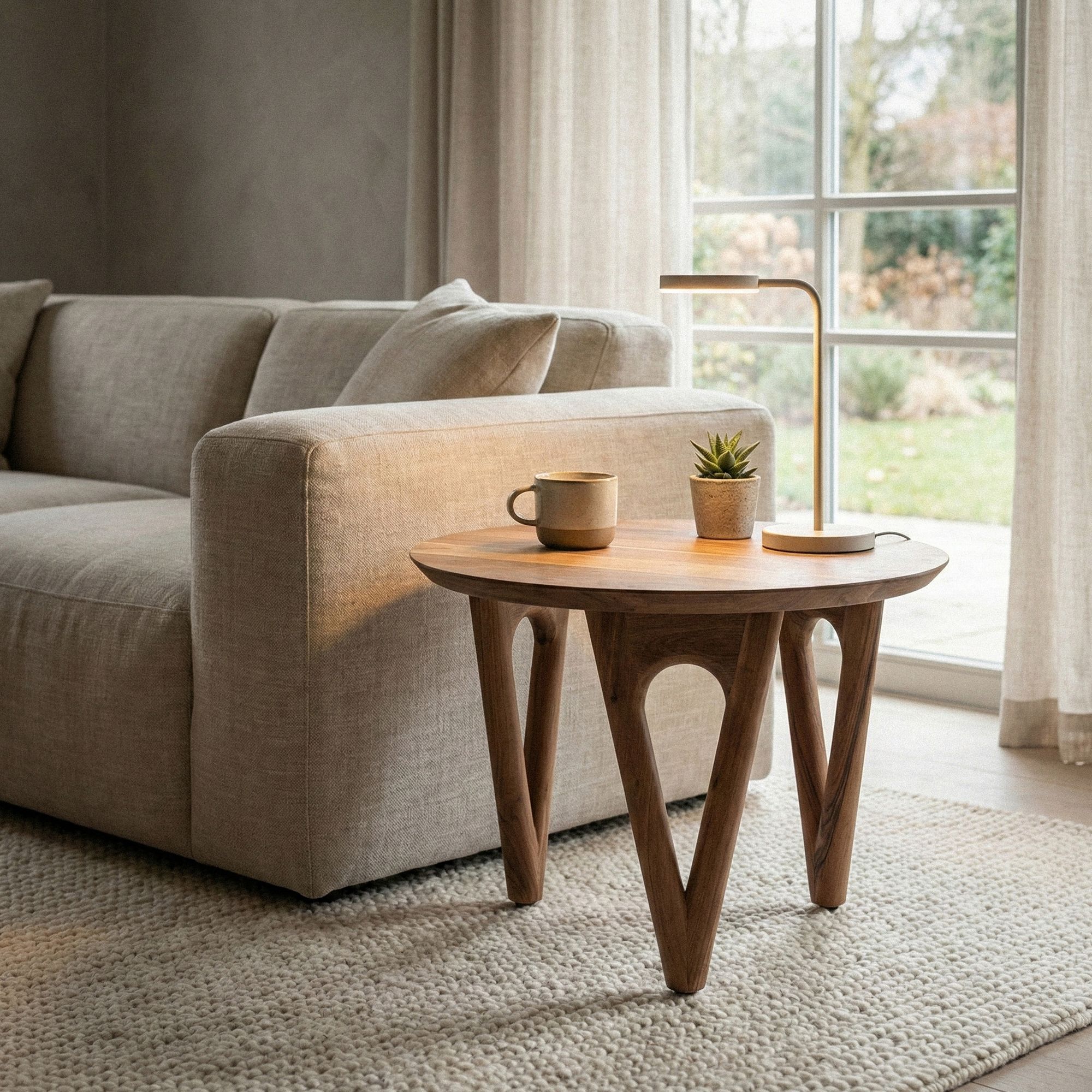 Couchtisch Rund 60 cm Wohnzimmertisch Akazie Massivholz - Sofatisch Holz - Loungetisch Modern - Massiver Design Tisch - Beistelltisch Landhaus Handmade Couchtisch Rund 60 cm Wohnzimmertisch Akazie Massivholz - Sofatisch Holz - Loungetisch Modern - Massiver Design Tisch - Beistelltisch Landhaus Handmade