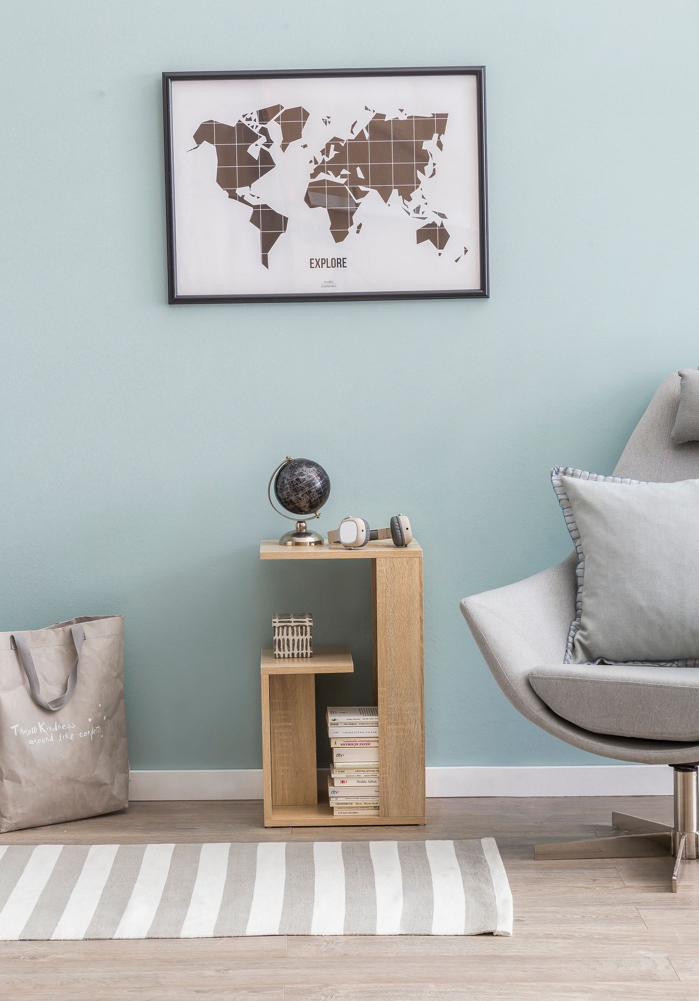 47466-WOHNLING-Regal-ABBY-35x29-5x60-cm-Sonoma-WL_4 Beistelltisch WL5.697 35x29,5x60 cm Holz Sonoma Design Anstelltisch Sofa