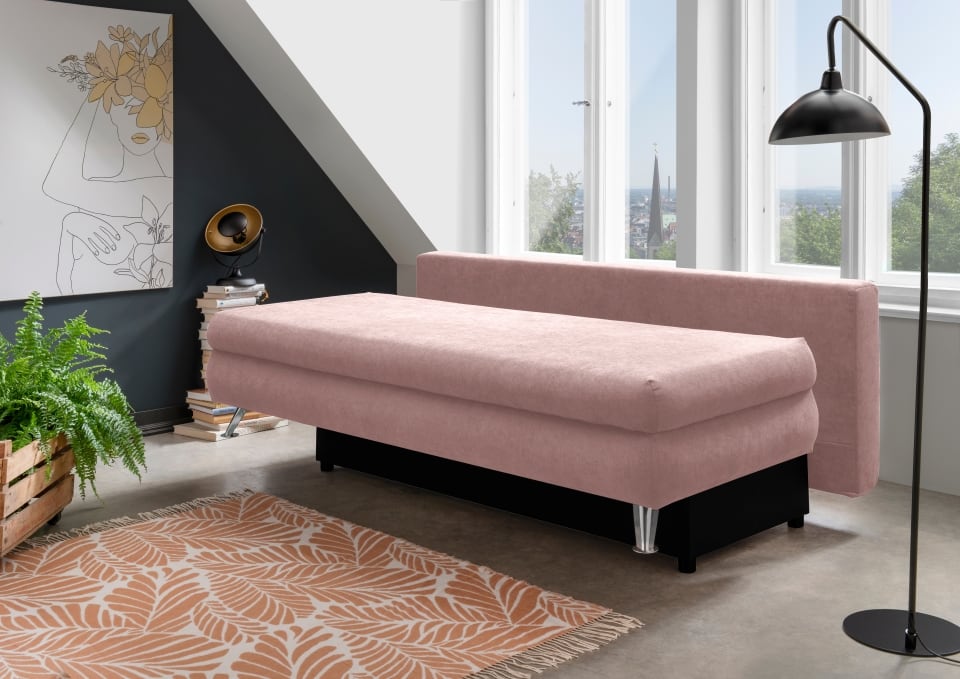 Benformato_Altona_2FBK_3612_F06-3 Stilvolles Schlafsofa: Sofa Altona in luxuriöser Mikrofaser Mango Flamingo