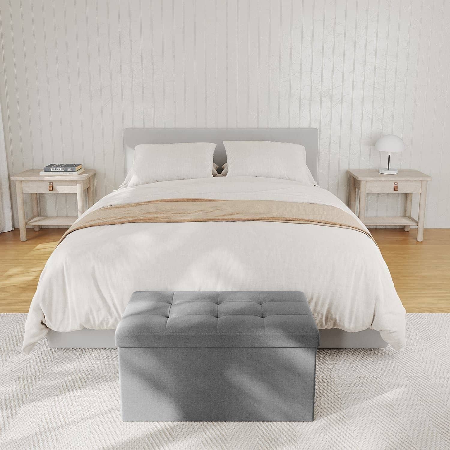 Wäschekorb 2 Fächer, Wäschesammler mit 2 Ablagen, Wäschesack ausziehbar und abnehmbar