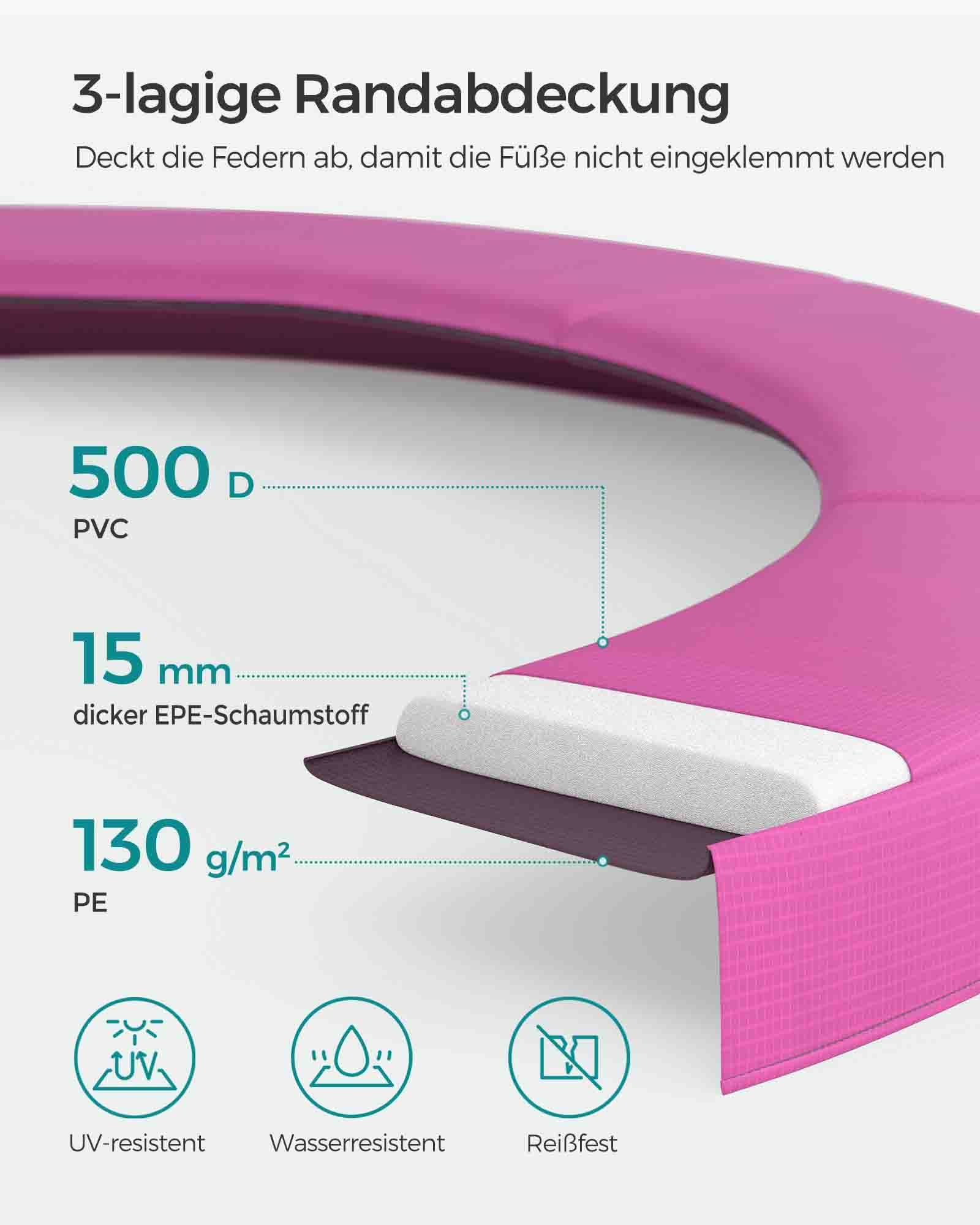 Trampolin Ø 305 cm mit Sicherheitsnetz pink-STR101P01 Trampolin Ø 305 cm mit Sicherheitsnetz pink-STR101P01