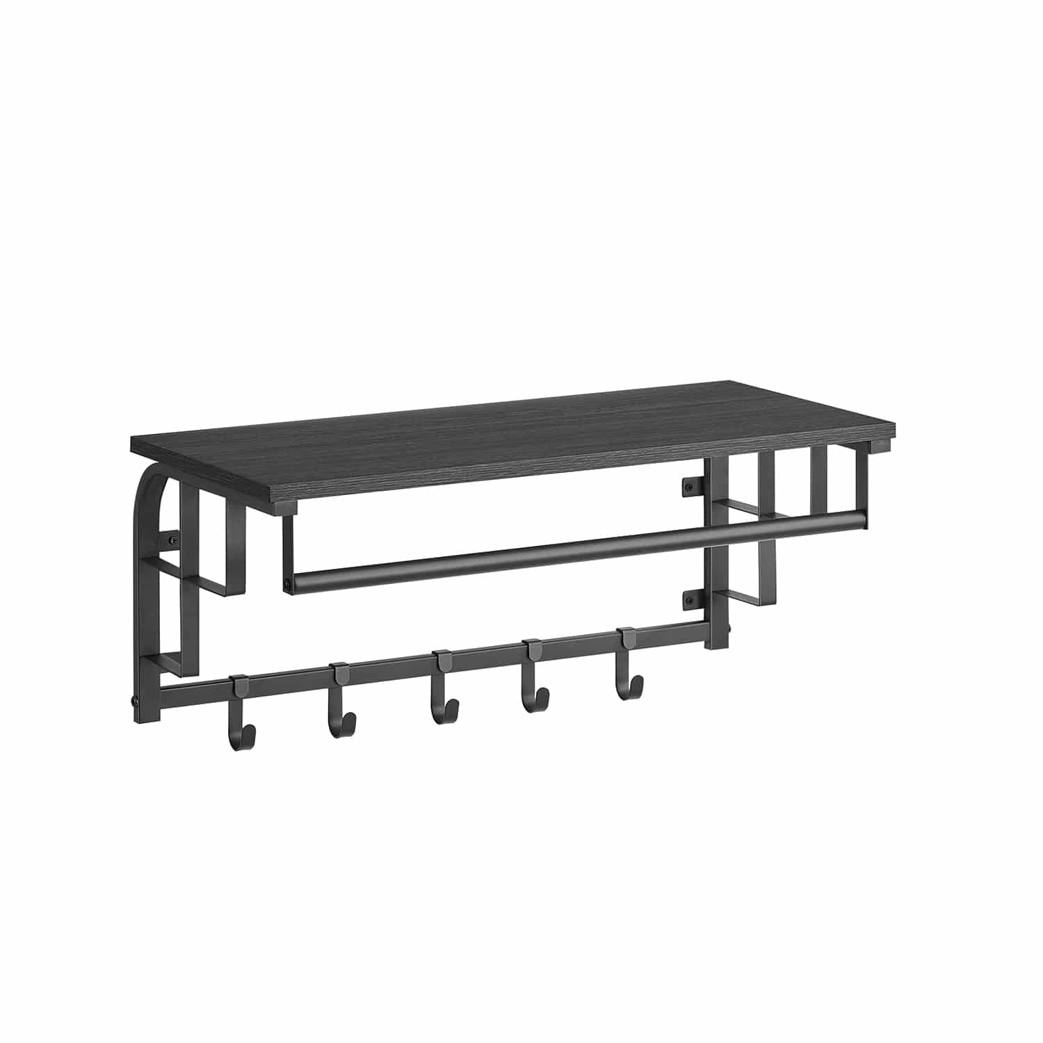 Wandgarderobe mit 5 Haken anthrazitgrau-schwarz