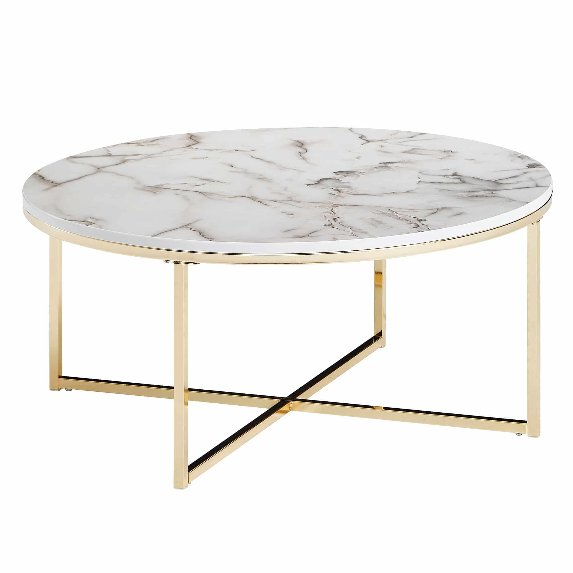 57301-WOHNLING-Couchtisch-80-cm-Marmoroptik-Weiss-Wohnzimmertisch-mit-Metallgestell-Sofatisch-Rund-Messing-Tisch-Wohnzimmer-Beistelltisch-sofati-wohntisch-metall-tisch-design-_6 Couchtisch 80×36×80 cm – Weiß-Marmoroptik & Metallgestell