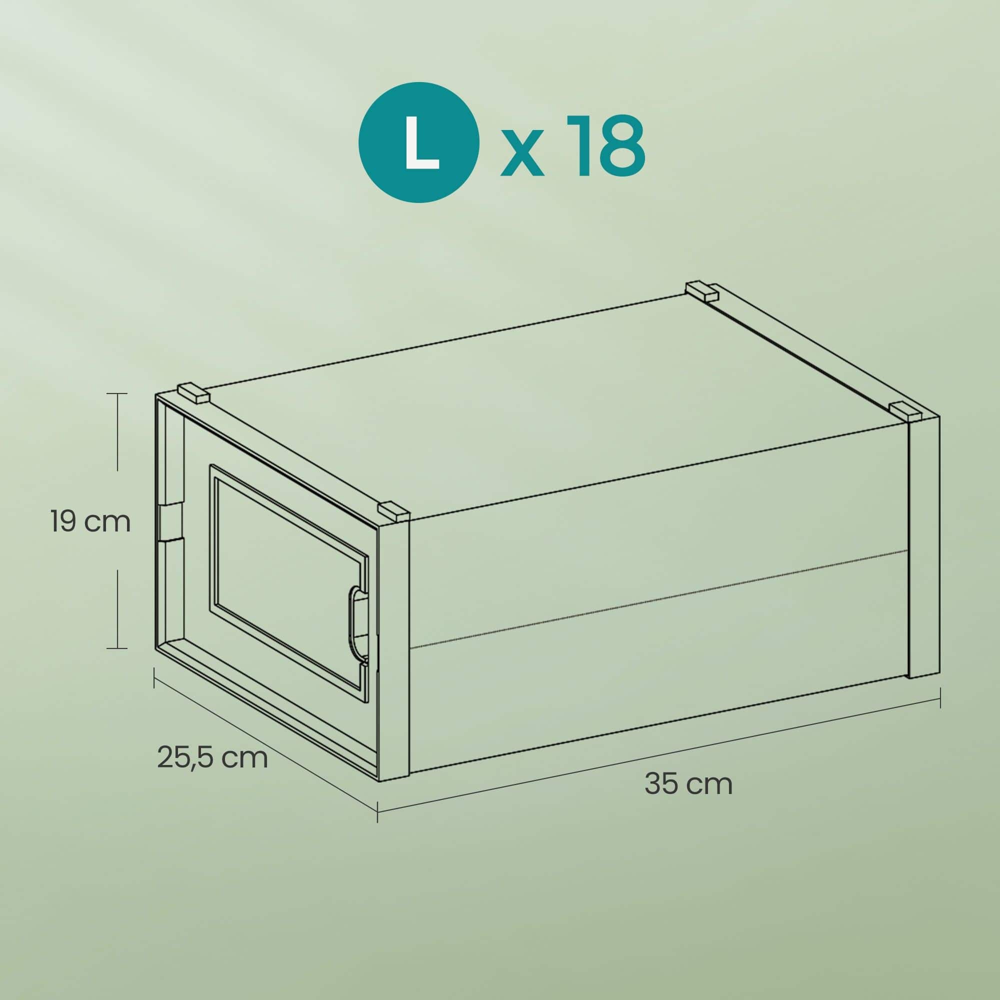 Schuhboxen, 18er Set, Schuh-Organizer aus Kunststoff Schuhboxen, 18er Set, Schuh-Organizer aus Kunststoff