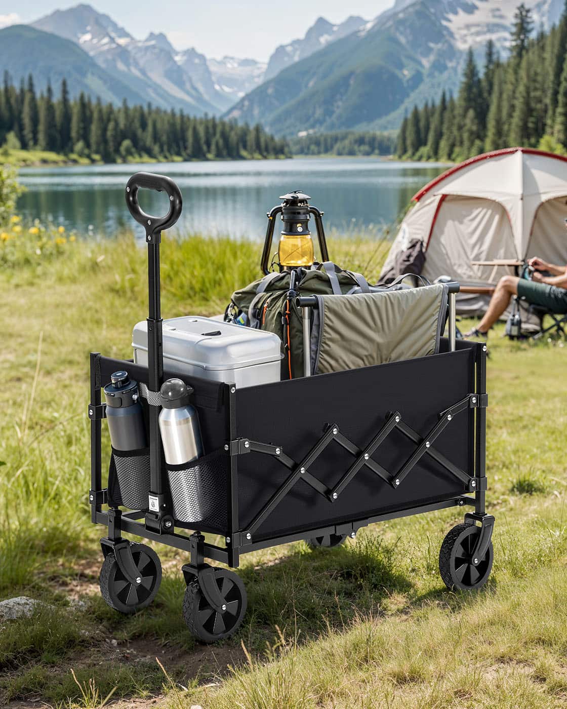 Handwagen faltbar bis 150 kg tintenschwarz