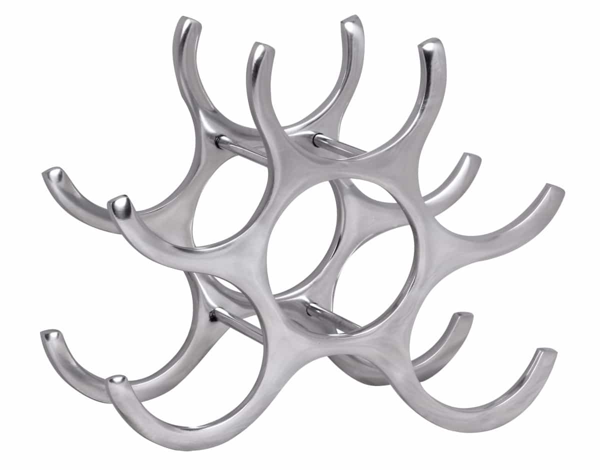 32597-Wohnling-Flame-6-Flaschen-Weinregal-Aluminium-silbUdsMw4xfG2qzW Design Aluminium Weinregal 6 Flaschen in Silber 29x24x14 cm