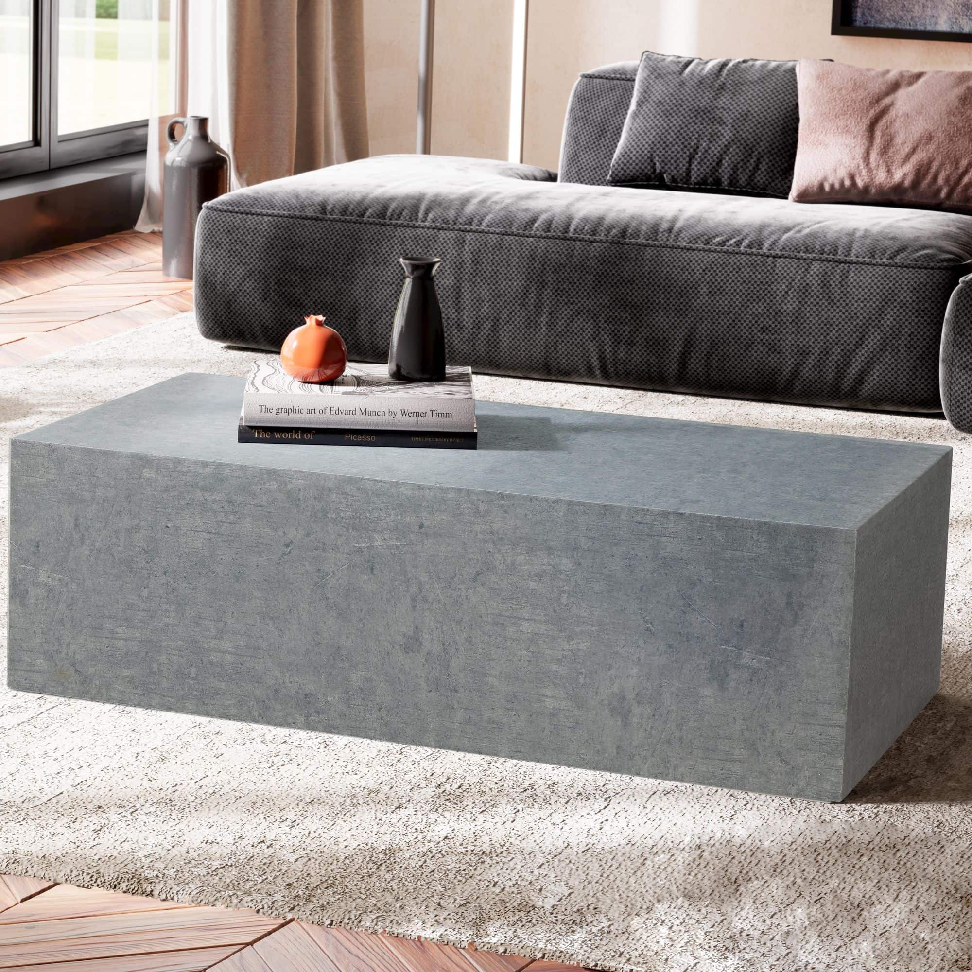 Couchtisch MONOBLOC 100x50x30 cm in Beton-Optik Grau Couchtisch MONOBLOC 100x50x30 cm in Beton-Optik Grau