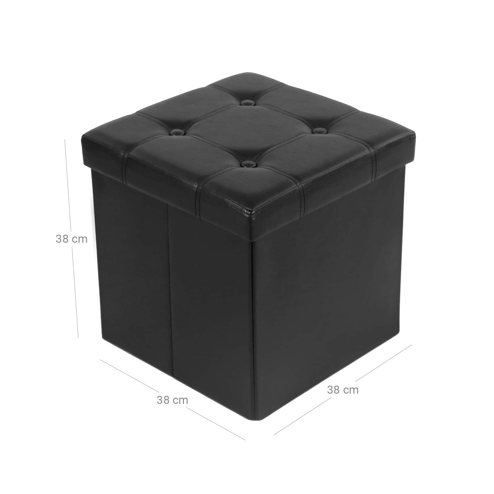 Kleiner Sitzwürfel Kunstleder Schwarz-LSF30B Kleiner Sitzwürfel Kunstleder Schwarz-LSF30B