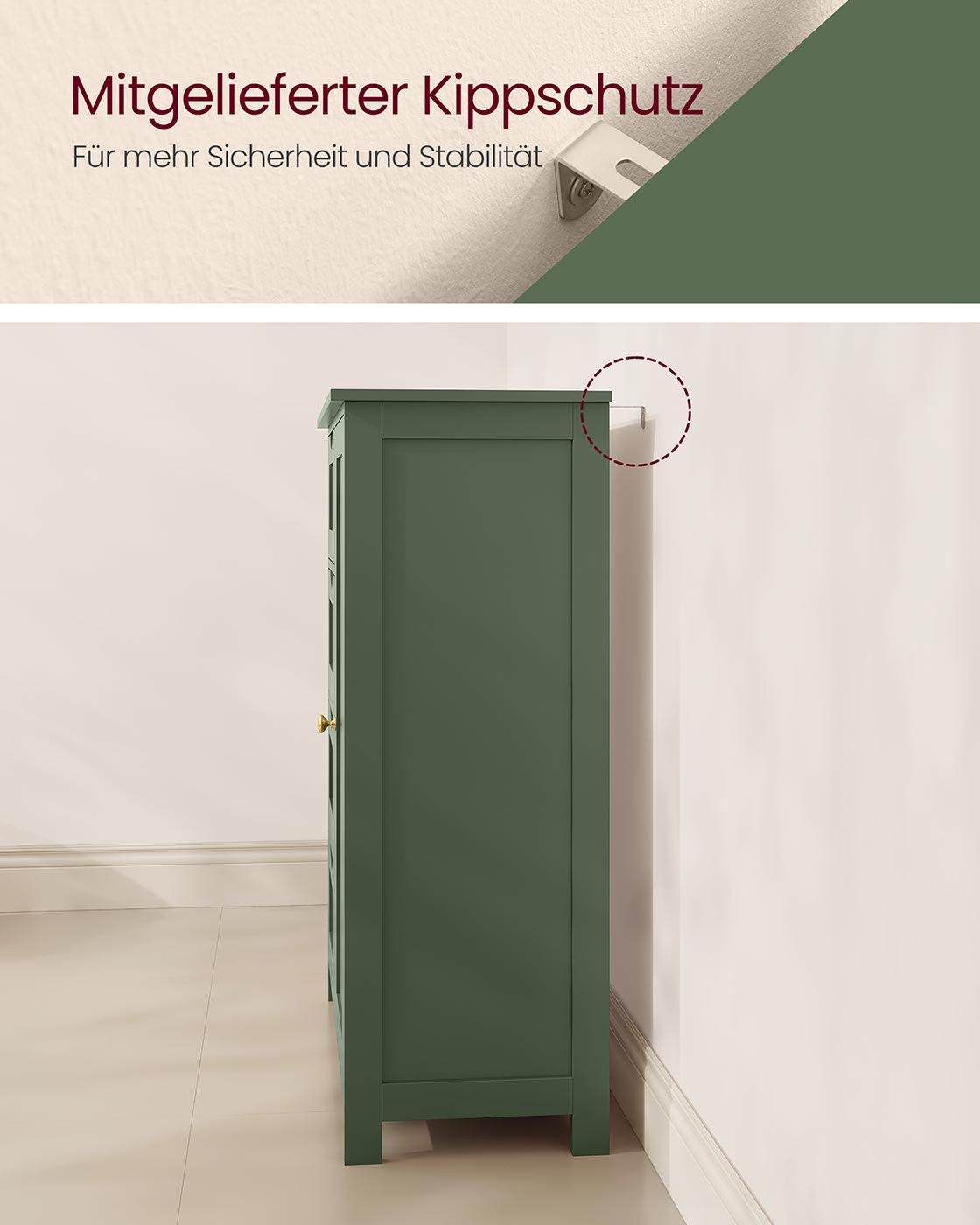 Badezimmerschrank 4 Schubladen 30 x 55 x 82 cm Waldgrün Badezimmerschrank 4 Schubladen 30 x 55 x 82 cm Waldgrün