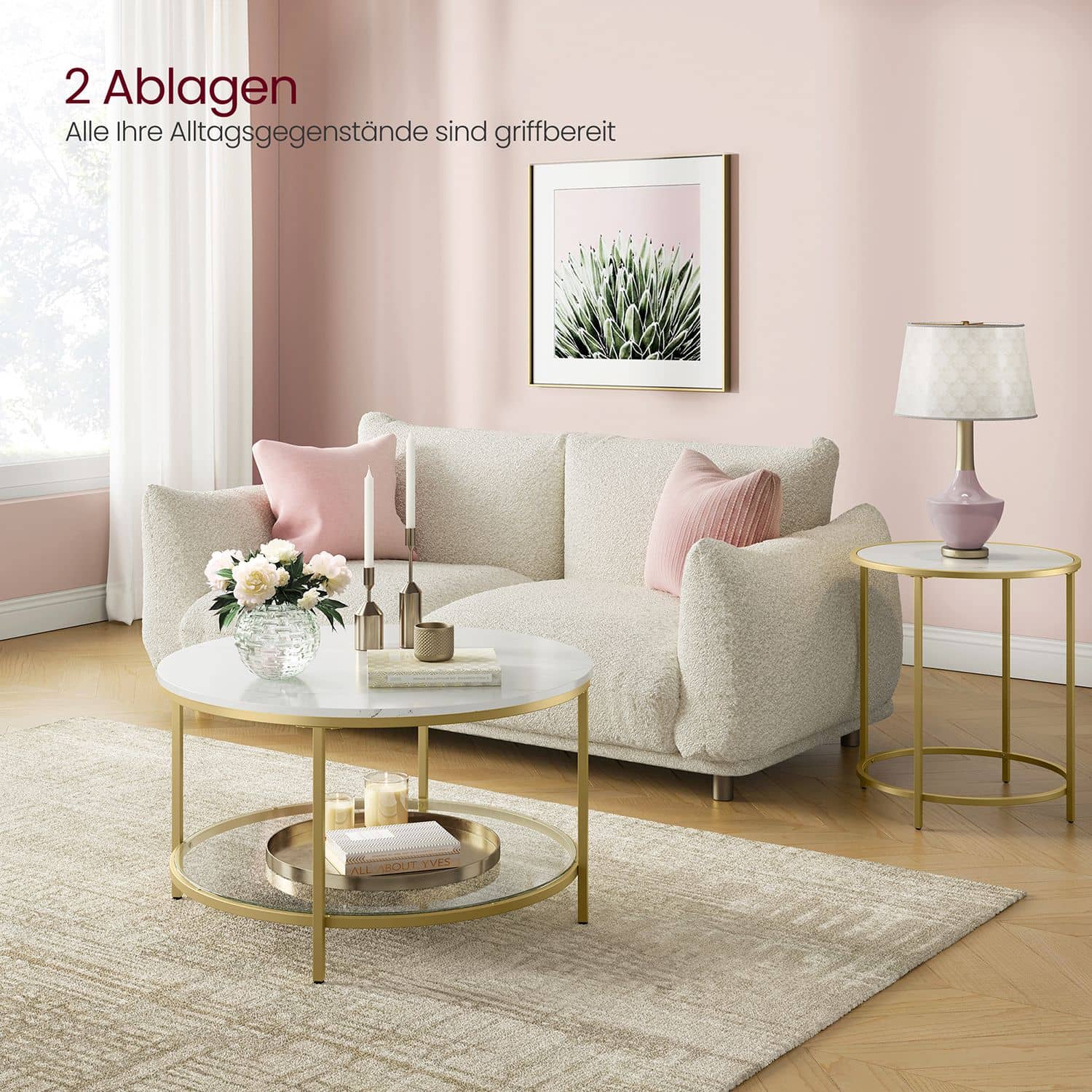 Couchtisch mit Glasplatte modern